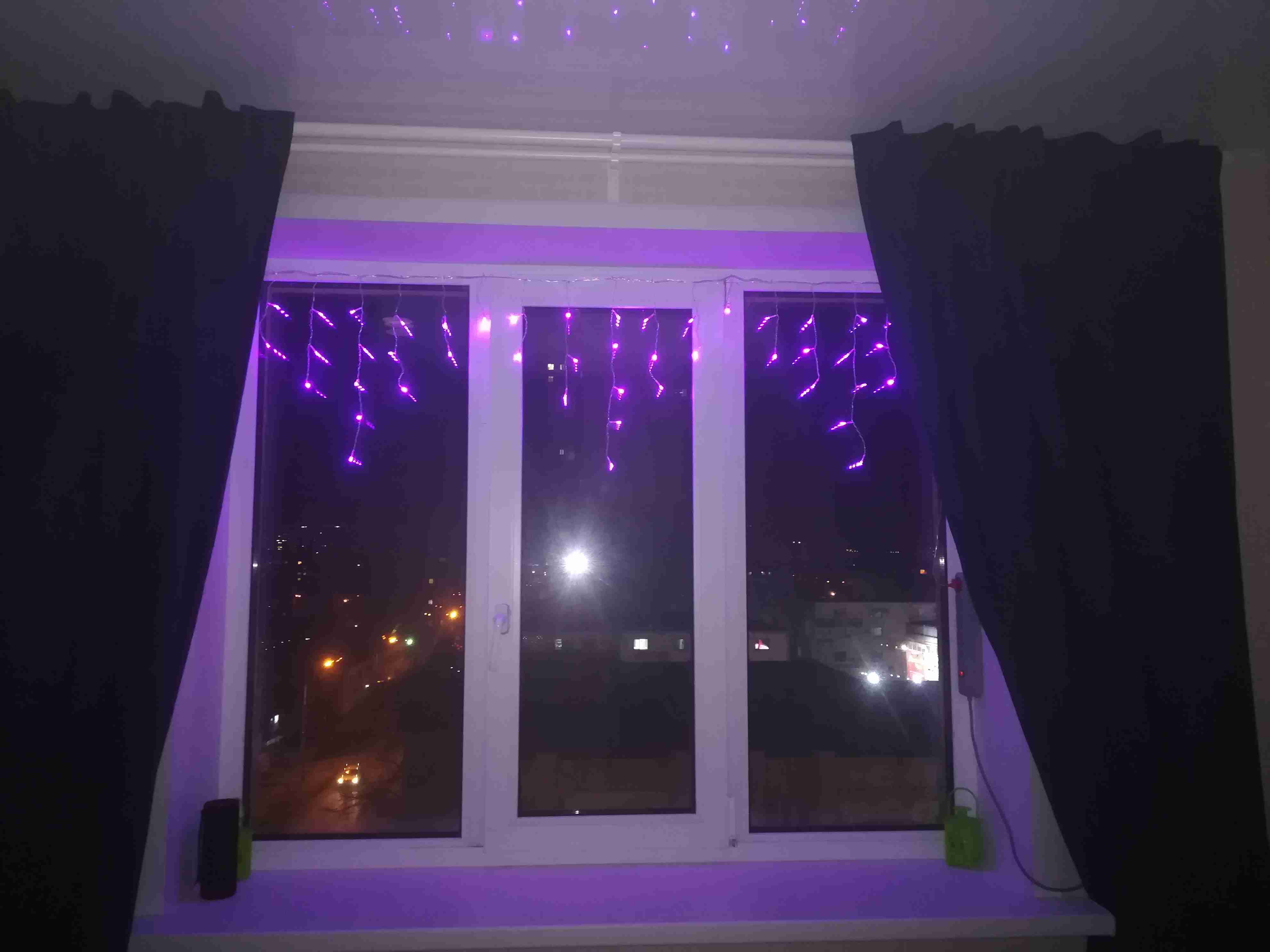 Фотография покупателя товара Гирлянда «Бахрома» 3 × 0.5 м, IP20, прозрачная нить, 80 LED, свечение мульти, 8 режимов, 220 В - Фото 68