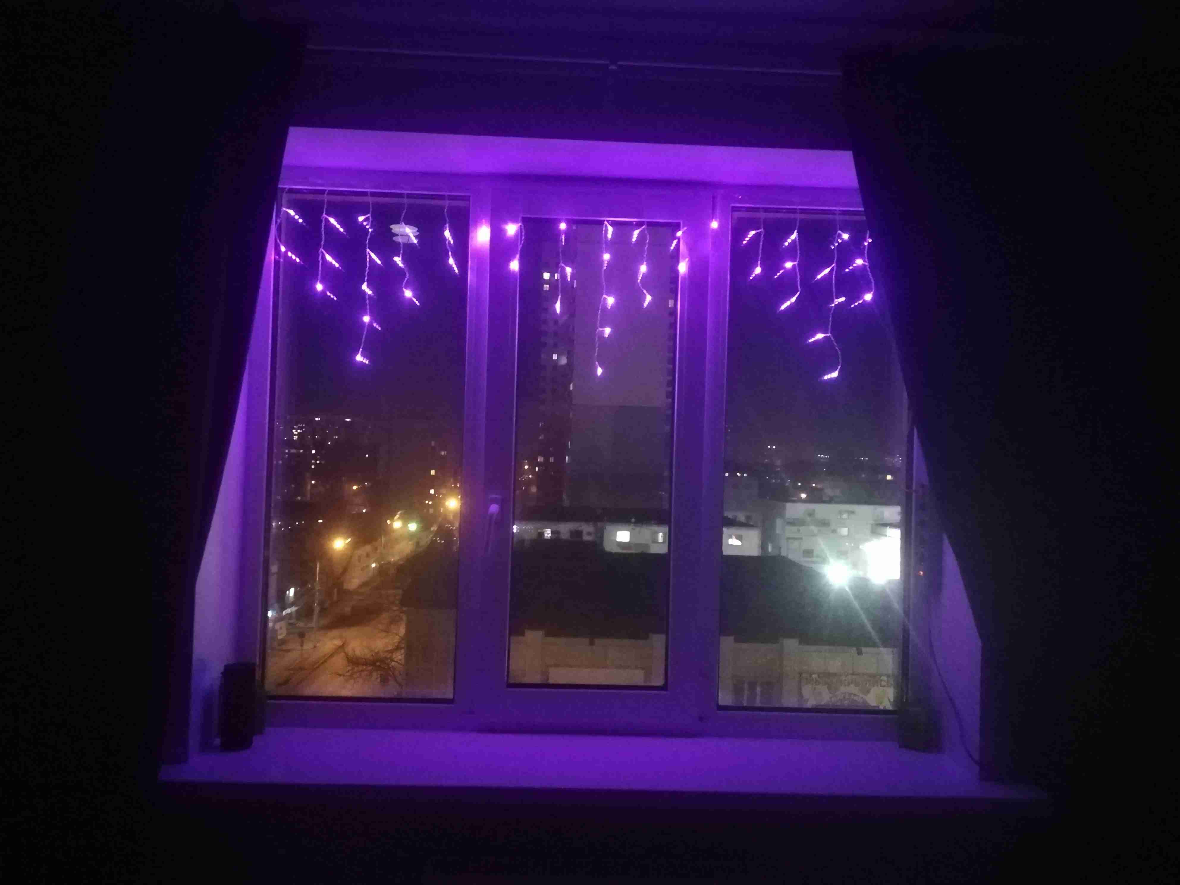 Фотография покупателя товара Гирлянда «Бахрома» 1.8 × 0.5 м, IP20, прозрачная нить, 48 LED, свечение фиолетовое, 8 режимов, 220 В - Фото 51