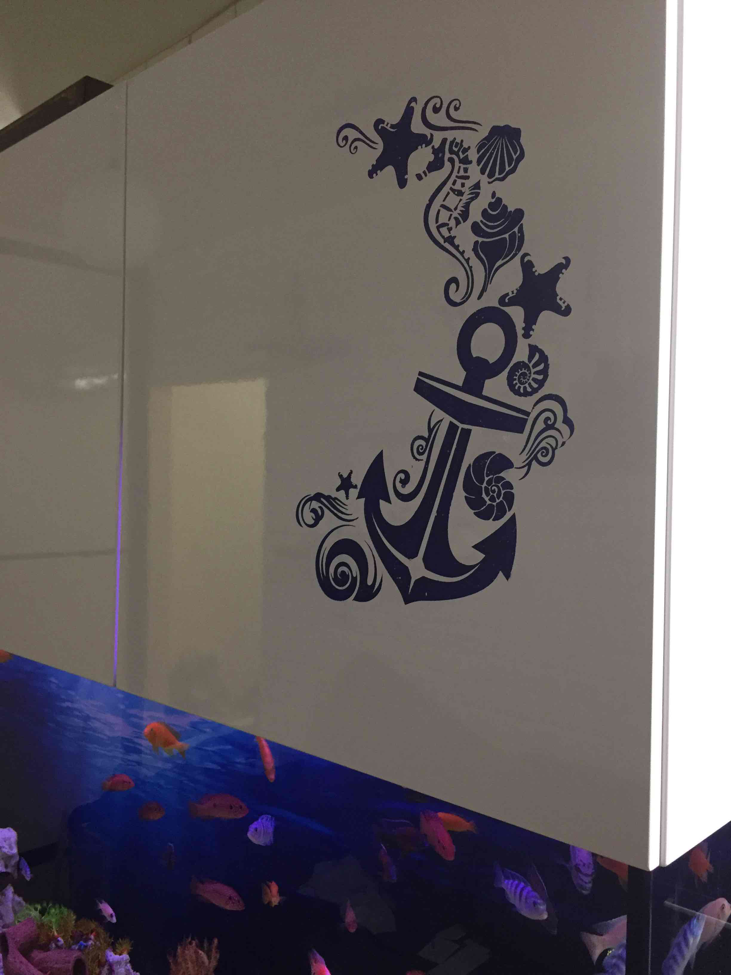 Фотография покупателя товара Наклейка‒трафарет интерьерная «Морские приключения», 47 × 32 см