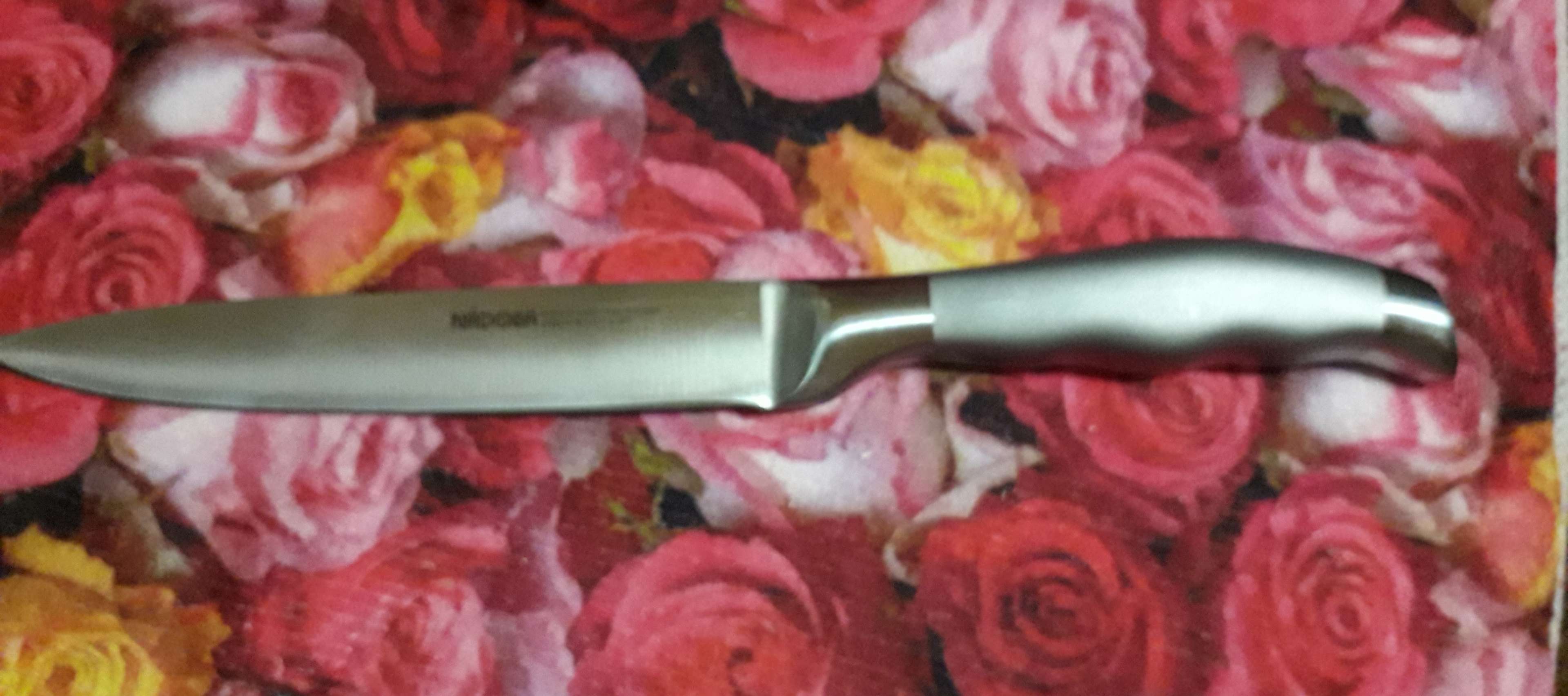 Фотография покупателя товара Нож кухонный NADOBA MARTA для овощей, лезвие 9 см, ручка из стали - Фото 5