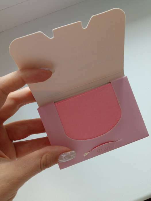 Фотография покупателя товара Матирующие салфетки «Colorful», 50 шт, цвет розовый - Фото 6