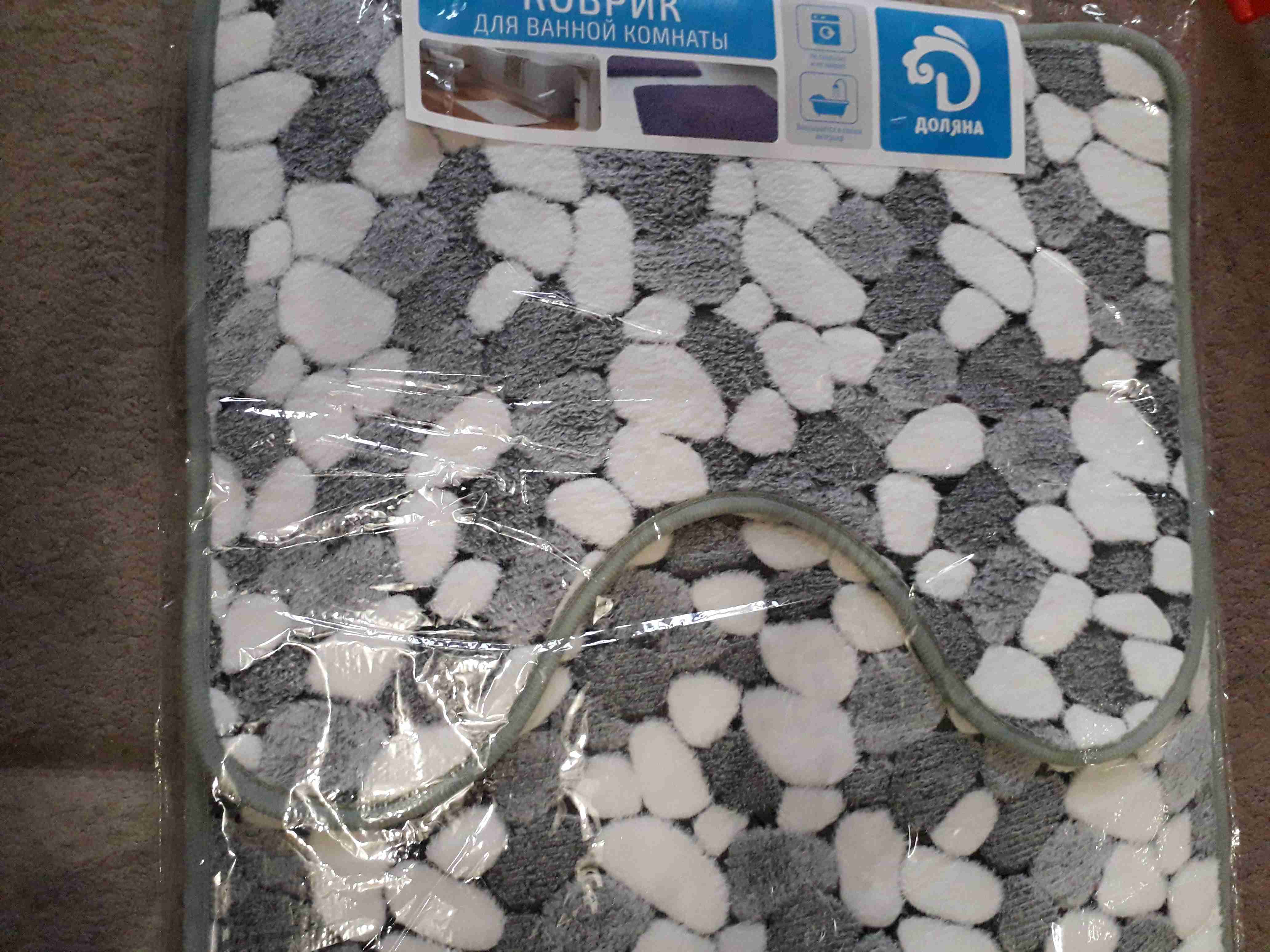 Фотография покупателя товара Набор ковриков для ванной и туалета Доляна «Галька», 2 шт, 40×49 см, 50×80 см - Фото 34