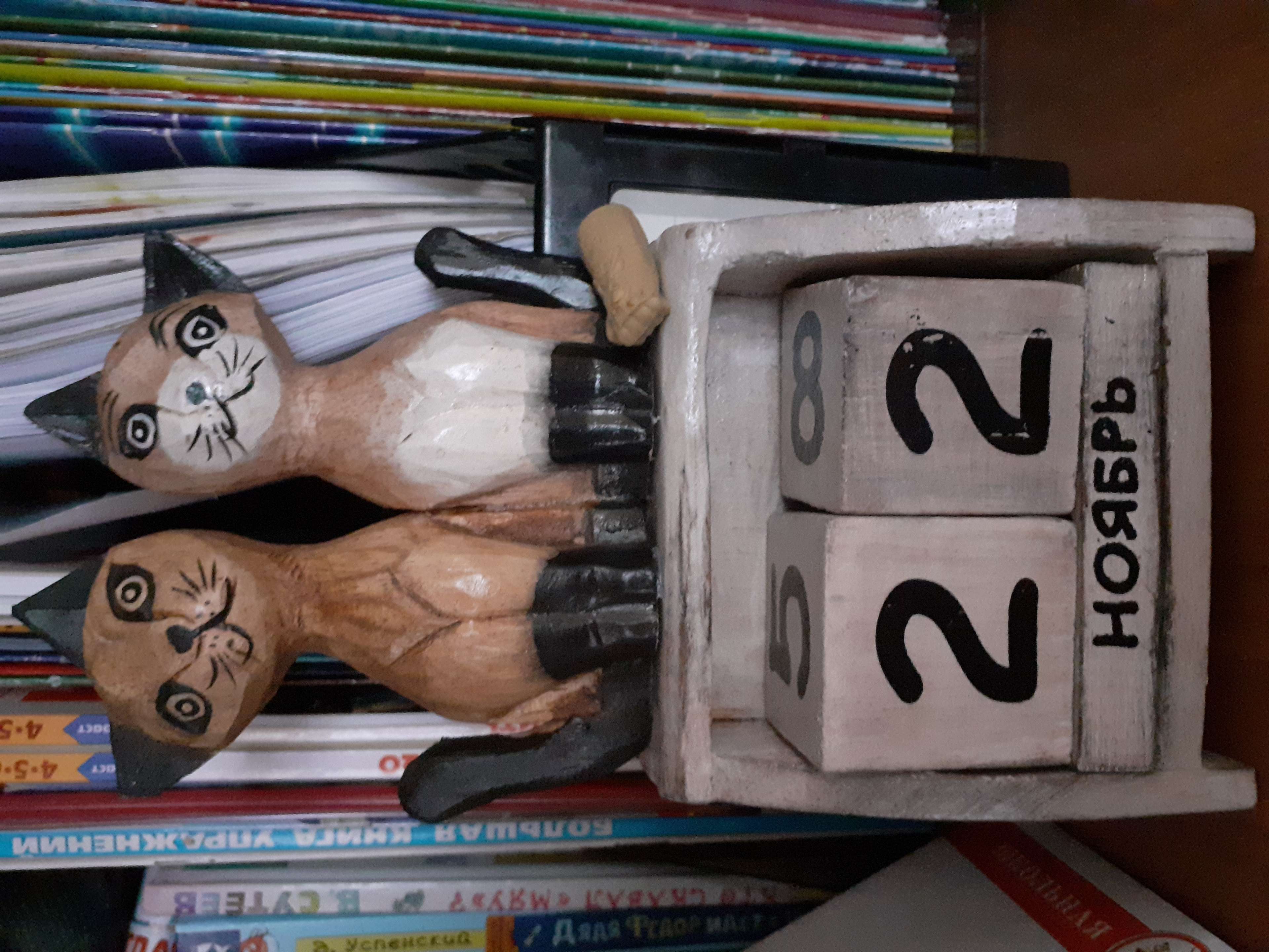 Фотография покупателя товара Деревянный календарь "Кошечки"11х6х22 см - Фото 1