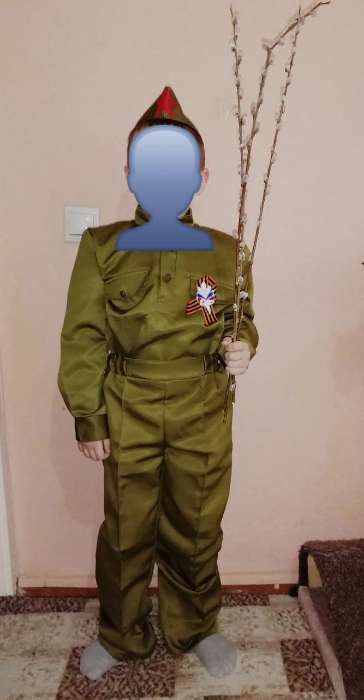 Фотография покупателя товара Костюм военного, гимнастёрка, ремень, пилотка, брюки, 5-7 лет, рост 122-134 см - Фото 1