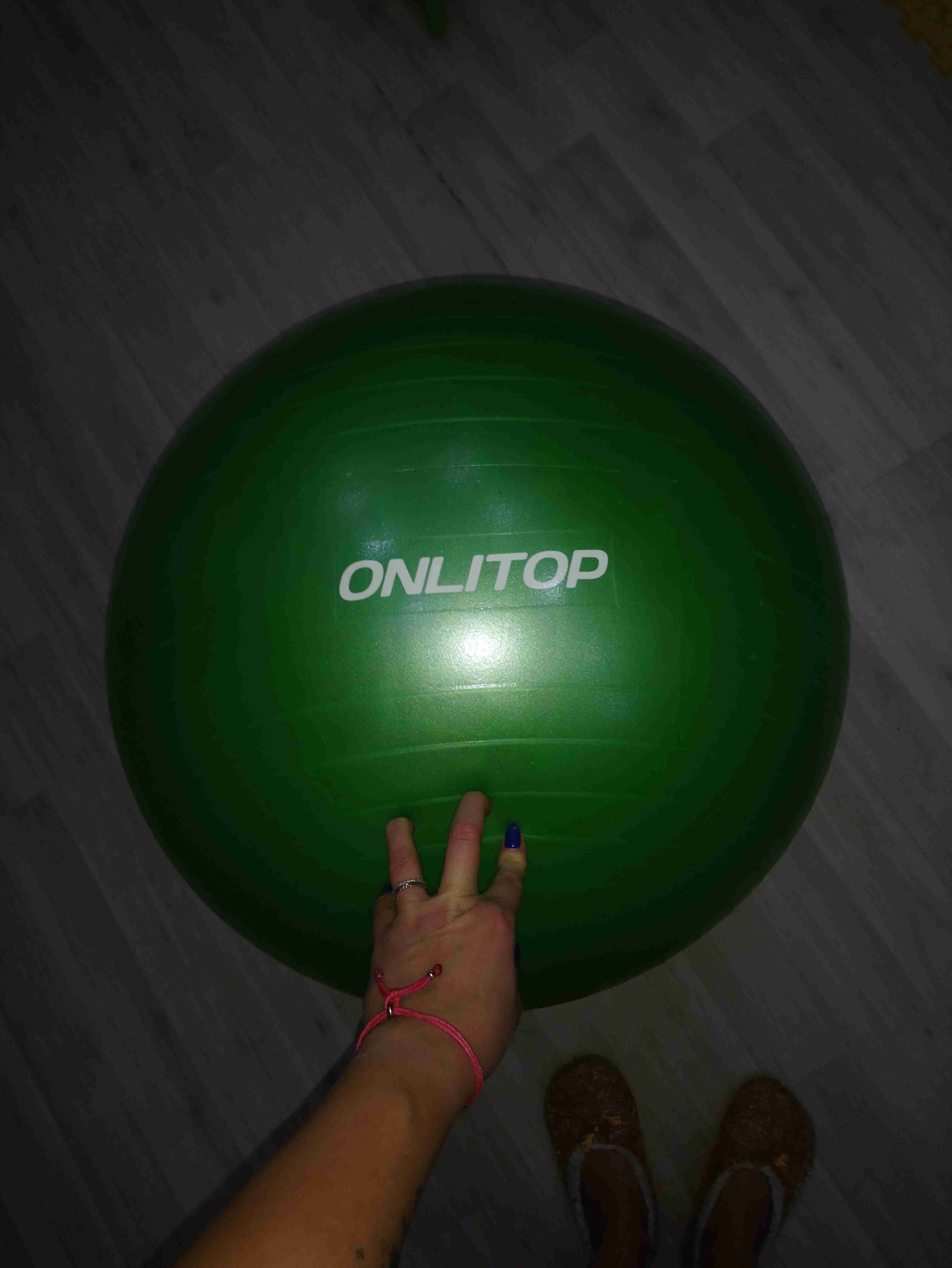 Фотография покупателя товара Фитбол ONLYTOP, d=65 см, 900 г, антивзрыв, цвет зелёный