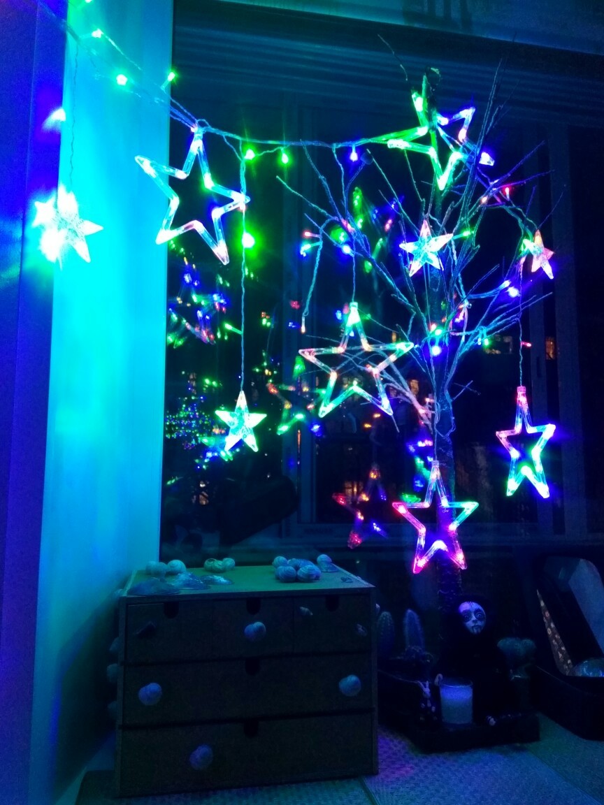 Фотография покупателя товара Гирлянда «Бахрома» 2.4 × 0.9 м с насадками «Снежинки», IP20, прозрачная нить, 150 LED, свечение синее, 8 режимов, 220 В - Фото 75