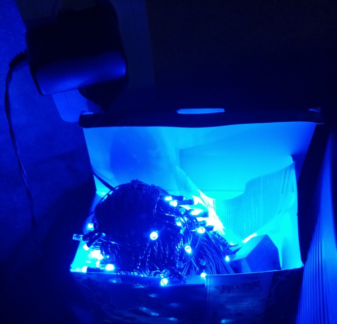 Фотография покупателя товара Гирлянда «Нить» 20 м, IP20, прозрачная нить, 200 LED, свечение синее, 8 режимов, 220 В - Фото 280