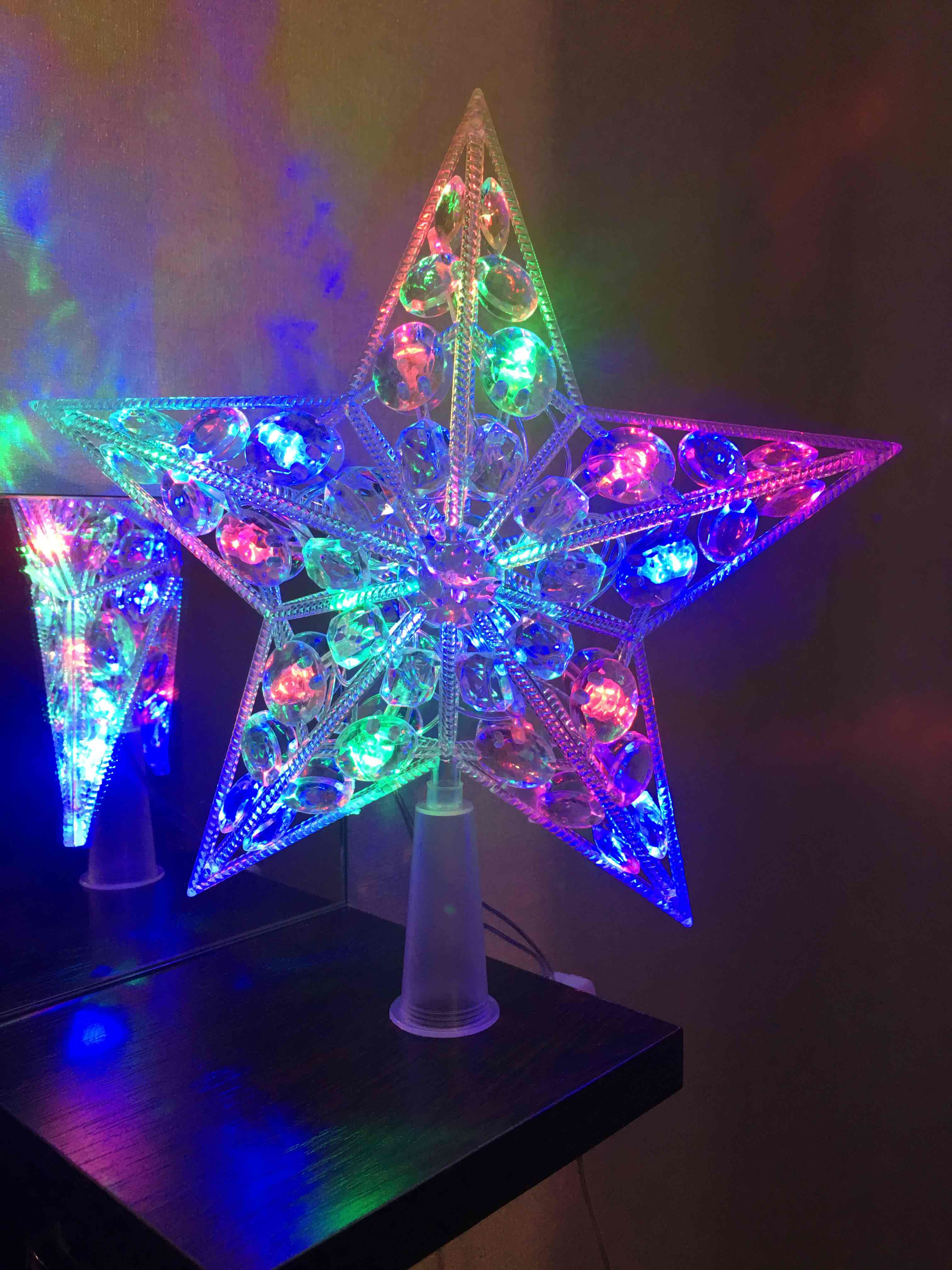 Фотография покупателя товара Светодиодная верхушка на ёлку «Звезда белая» 22 см, 15 LED, провод 2 метра, 220 В, свечение мульти - Фото 7