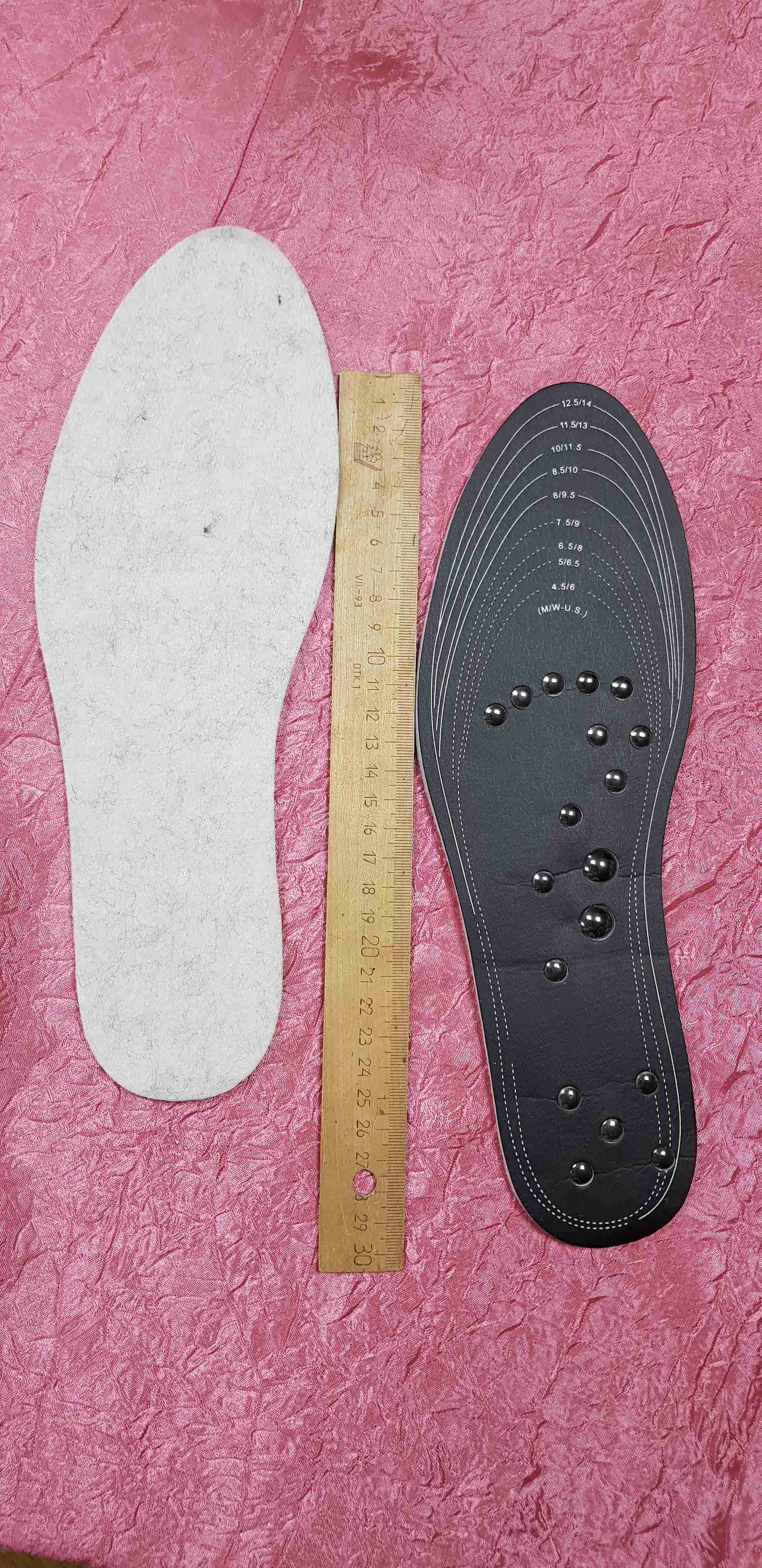 Фотография покупателя товара Стельки для обуви, универсальные, трёхслойные, 34-49 р-р, пара, цвет серый - Фото 1
