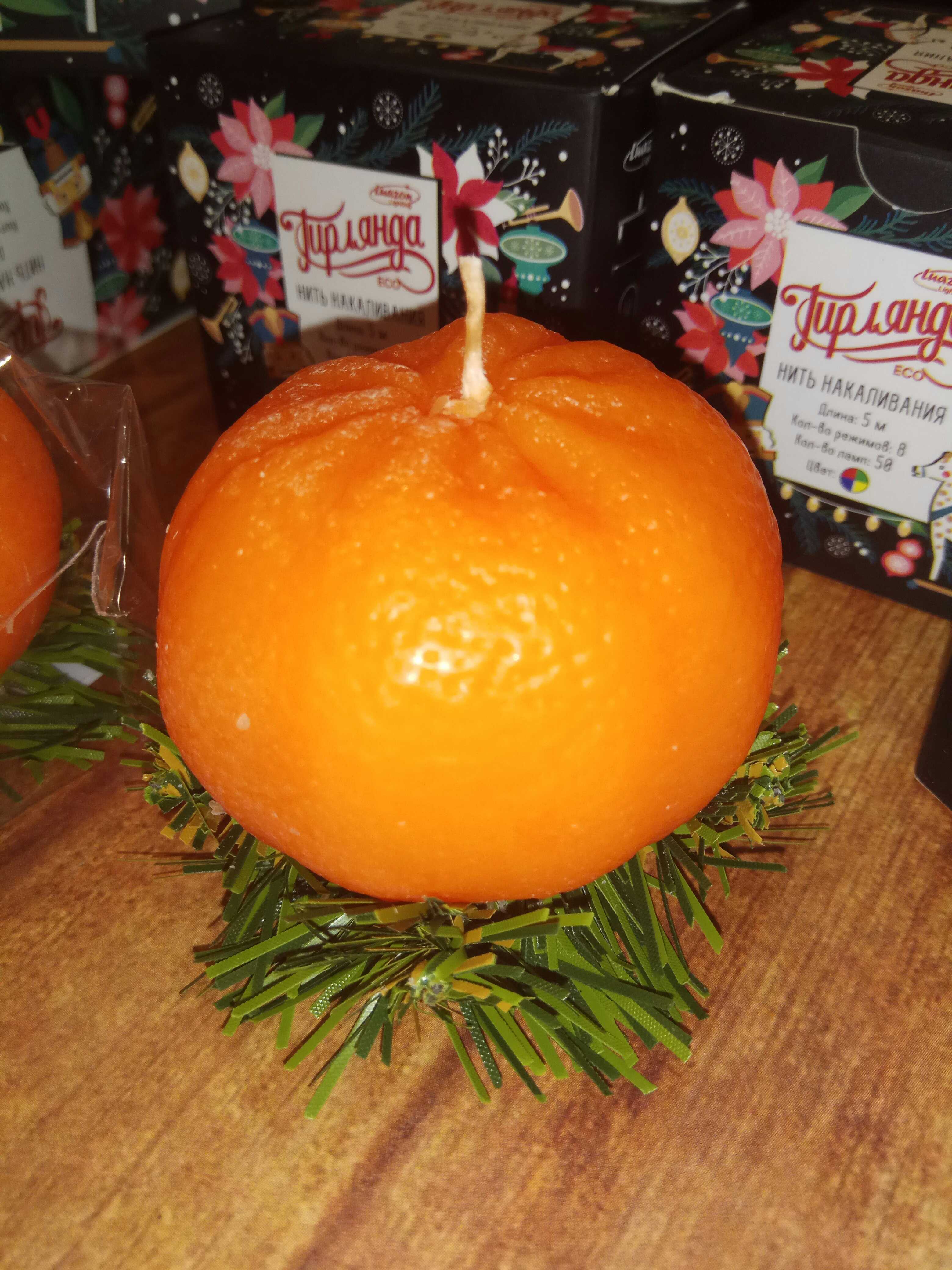 Фотография покупателя товара Свеча декоративная "Новогодний апельсин половинка",10х10х6,2 см - Фото 49