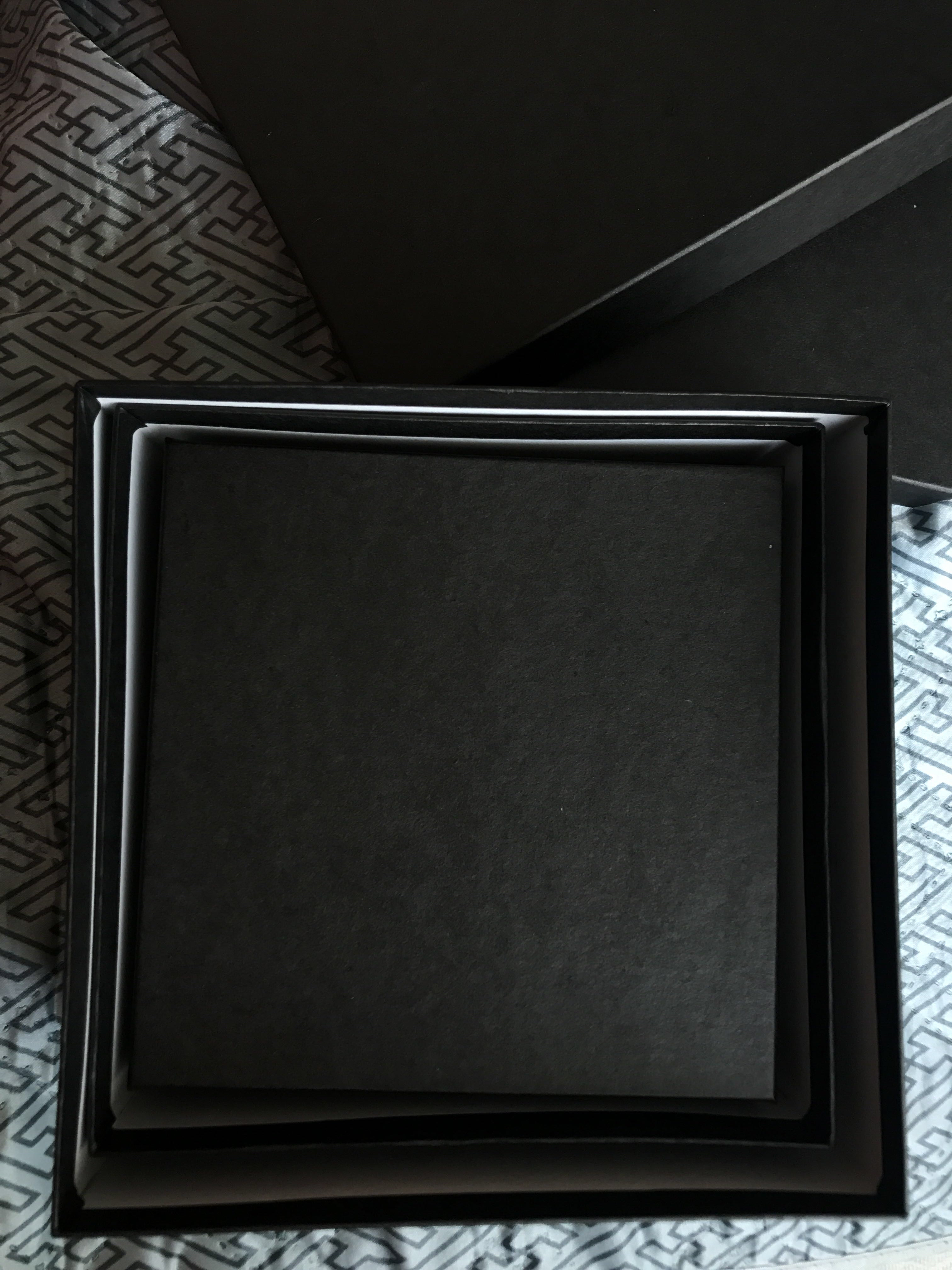 Фотография покупателя товара Набор коробок 3 в 1 "Черный крафт", однотонные, 19 х 19 х 9,5 - 15,5 х 15,5 х 6,5 см - Фото 1