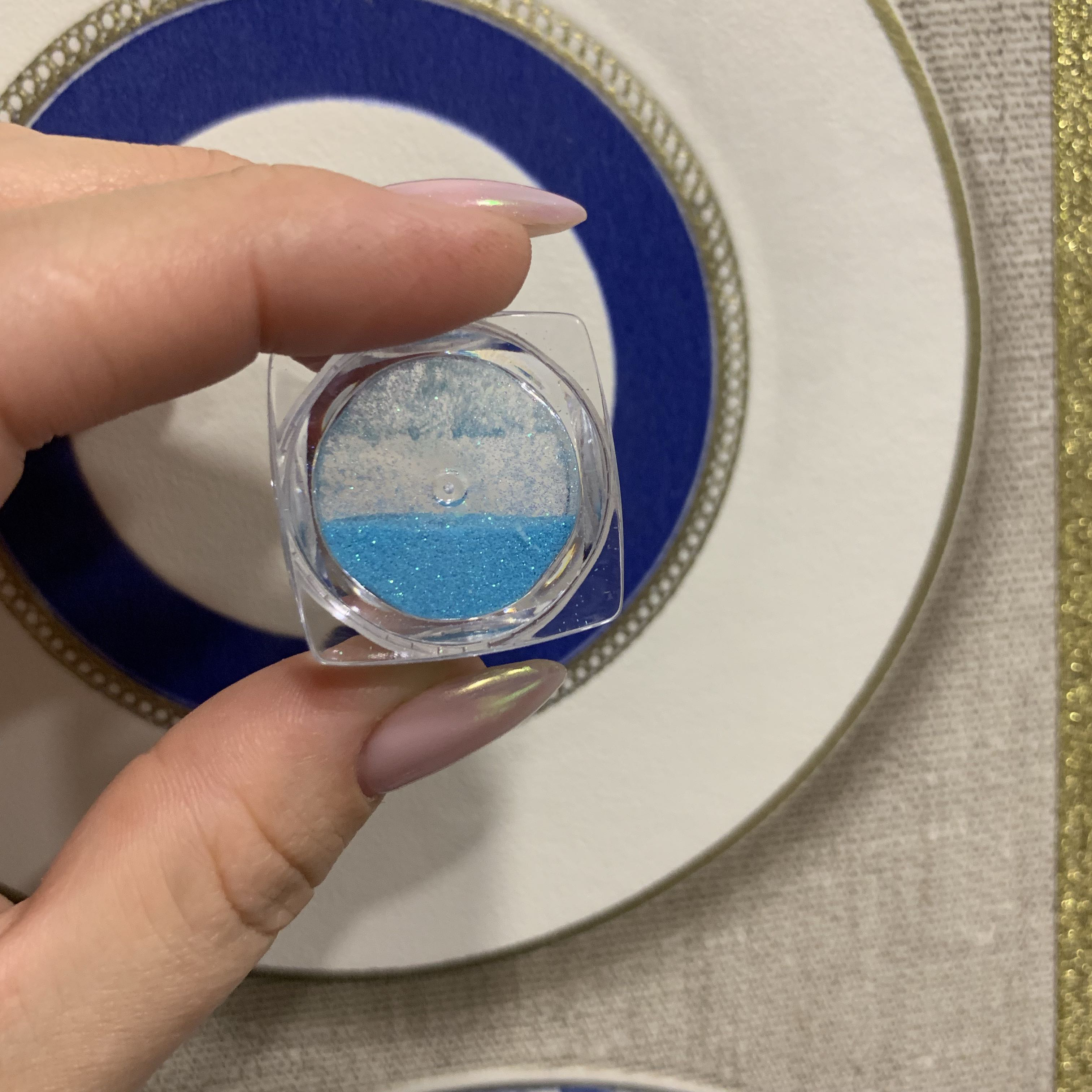 Фотография покупателя товара Пыль для декора, 1 гр, цвет голубой - Фото 1