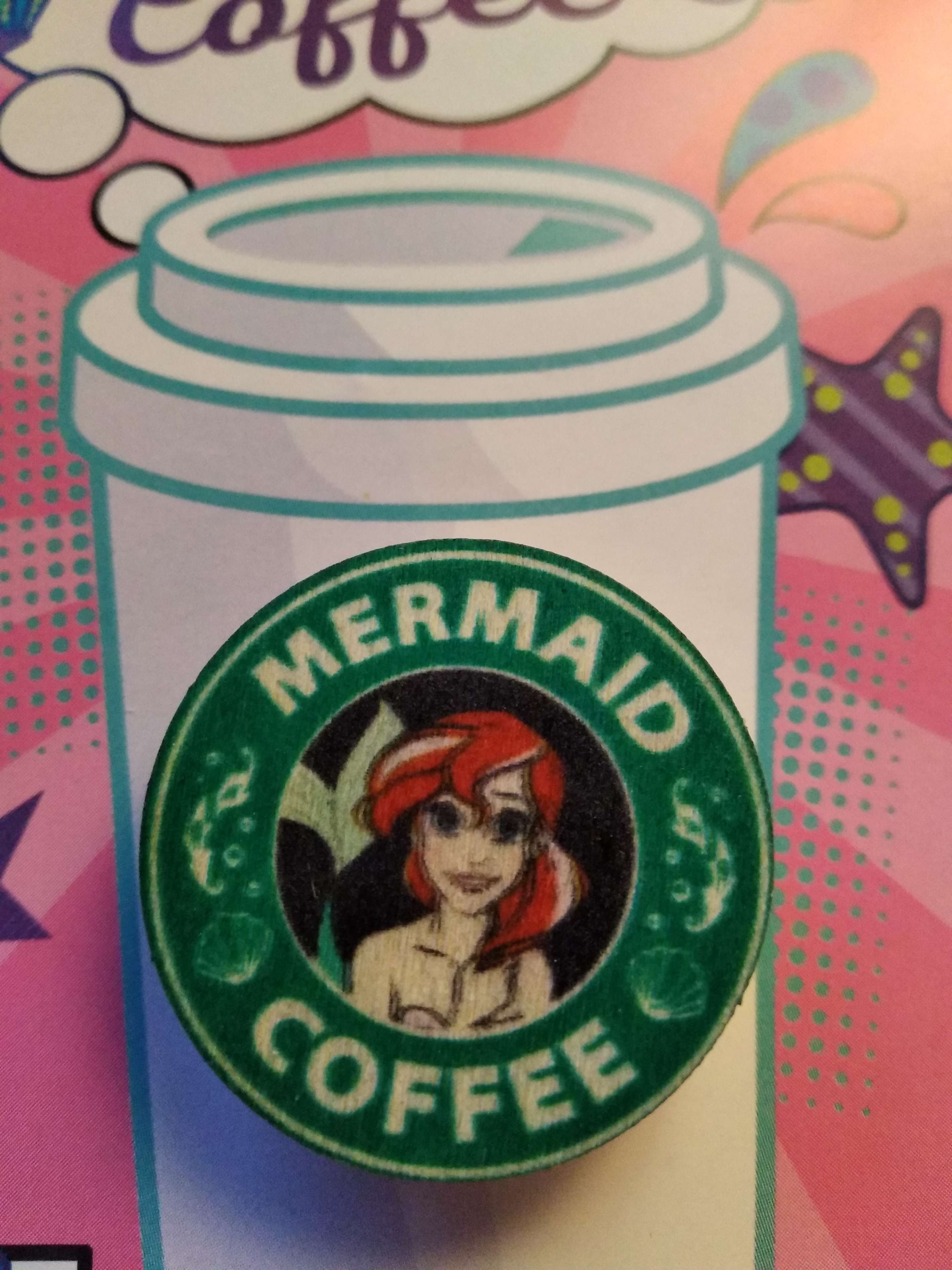 Фотография покупателя товара Значок на подложке "Coffee", Принцессы: Ариэль - Фото 2