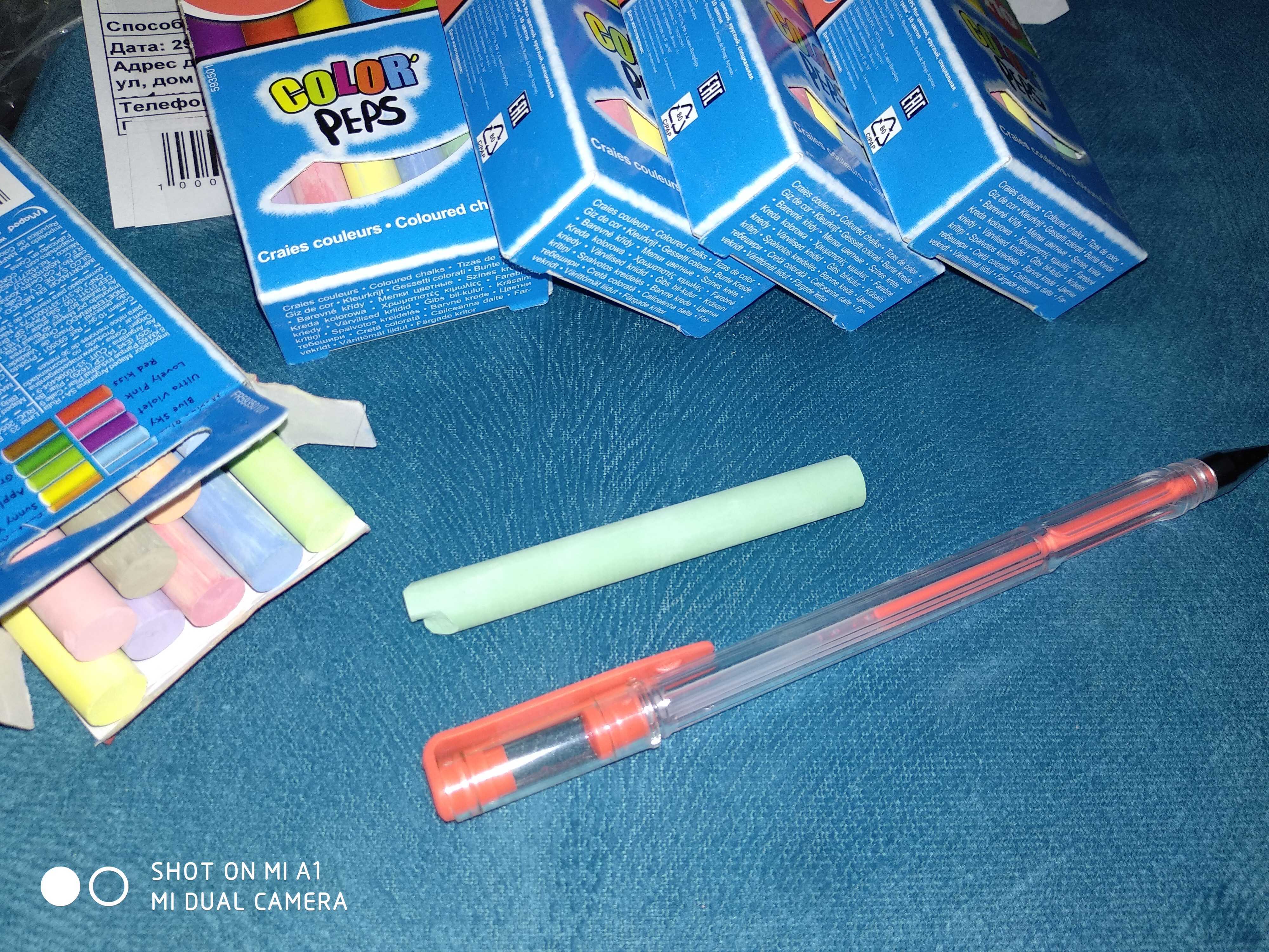 Фотография покупателя товара Мелки цветные Maped Color Peps, в наборе 10 штук, круглые, специальная формула "без грязи"