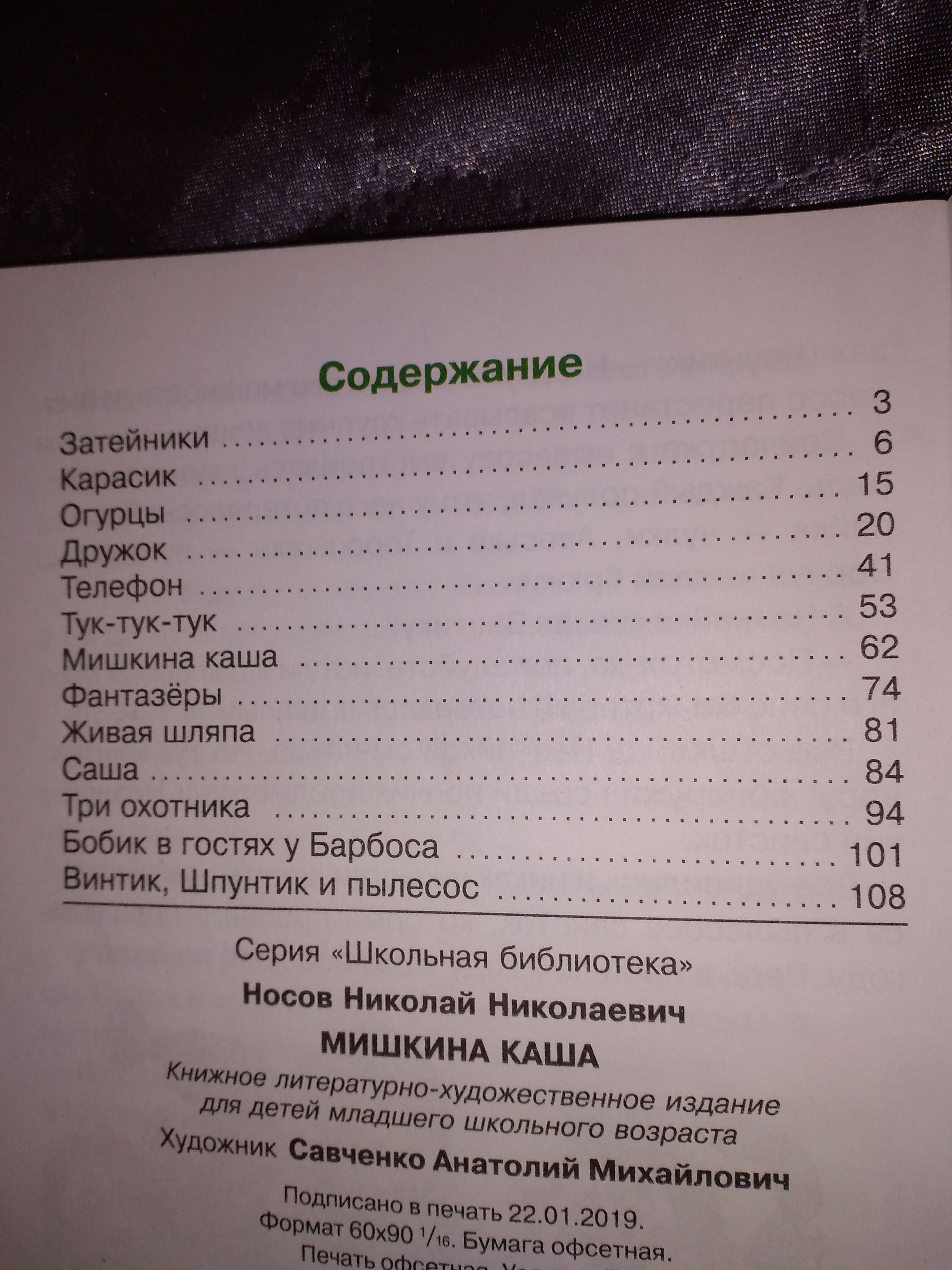 Сколько страниц в рассказе Мишкина каша Носова