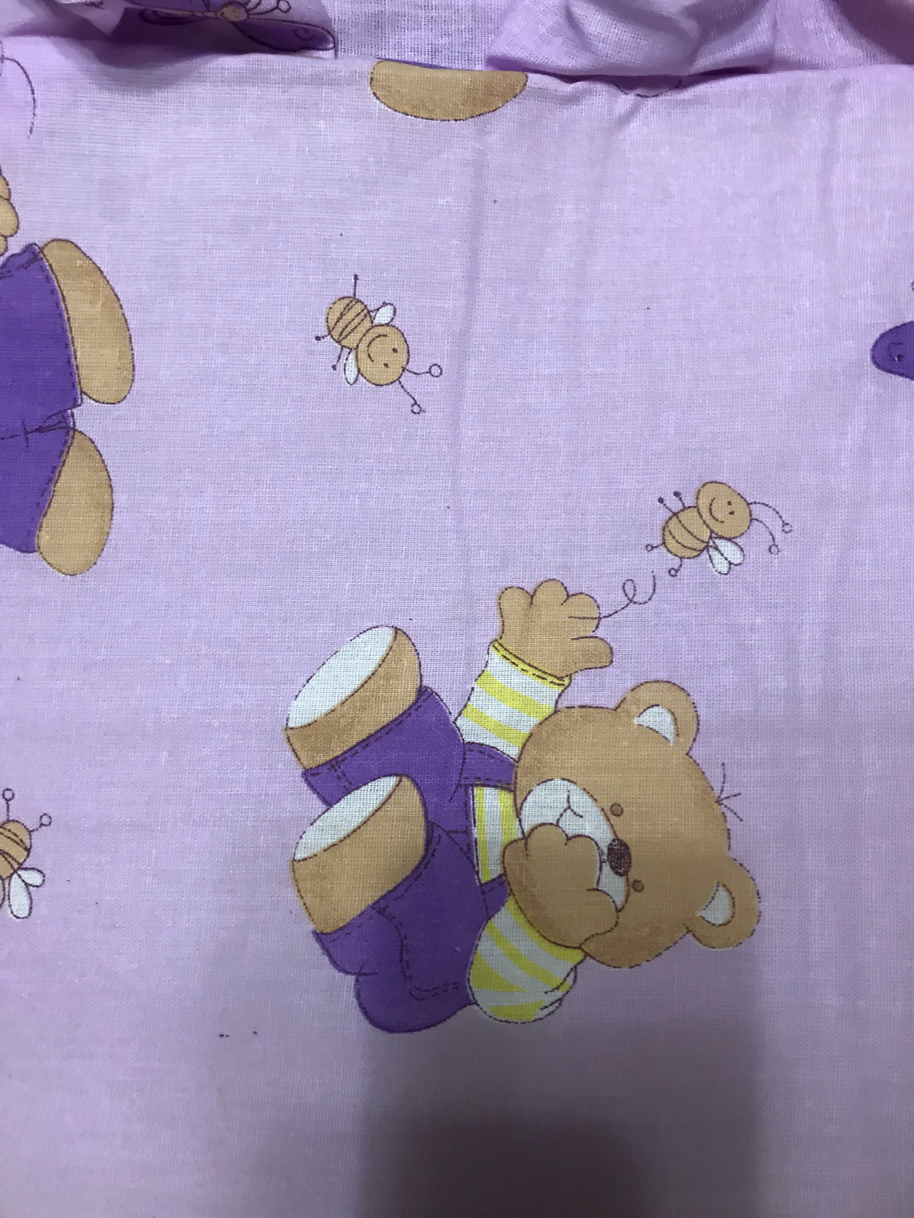 Фотография покупателя товара Бортик с рюшей "Мишки с мёдом", 4 части (2 части: 30х60 см, 2 части: 30х120 см), цвет фиолетовый (арт. 552) - Фото 2