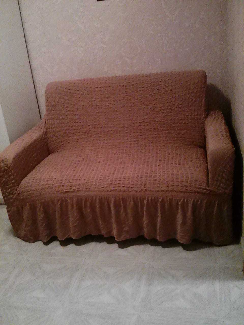 Фотография покупателя товара Чехол для дивана BULSAN двухместный, цвет горчичный - Фото 1