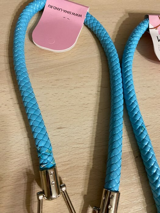 Фотография покупателя товара Ручка для сумки, 57 см, цвет голубой - Фото 3