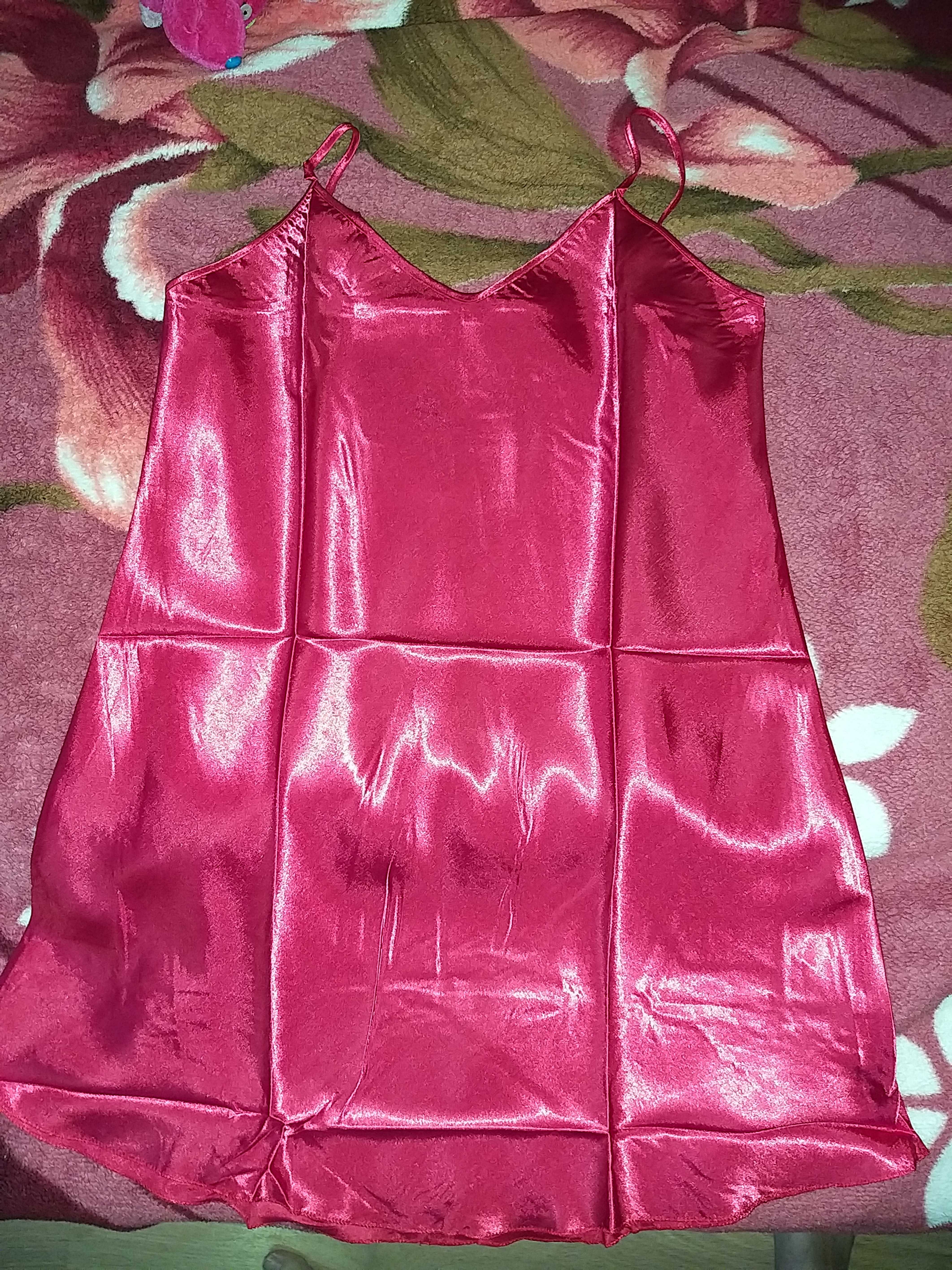 Фотография покупателя товара Ночная сорочка однотонная "Passion", размер 42-44, цвет бордо - Фото 1
