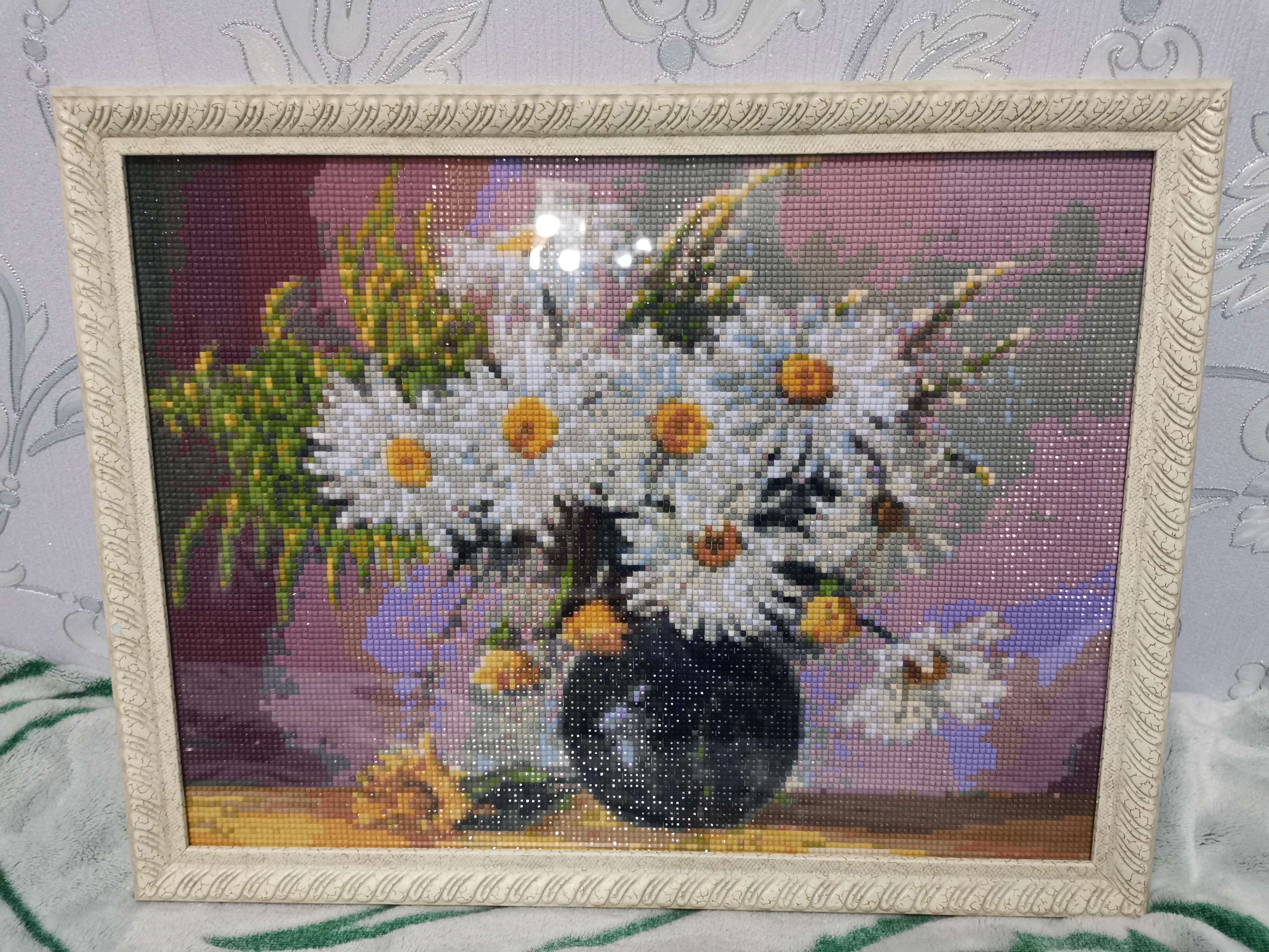 Фотография покупателя товара Алмазная мозаика «Ваза с цветами» 40 × 30 см, 31 цвет - Фото 3