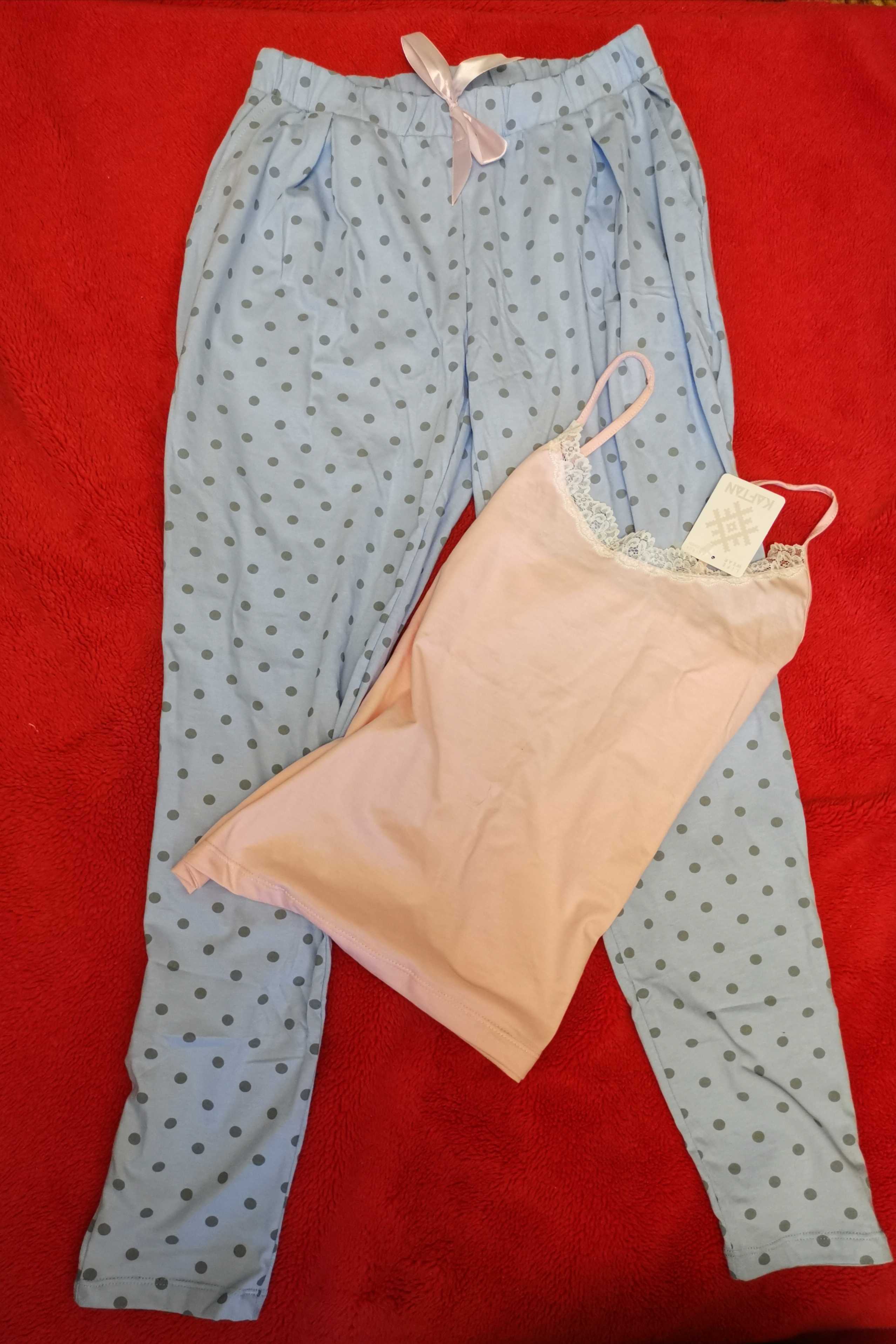 Фотография покупателя товара Пижама женская: топ, брюки, KAFTAN «Облачка», размер 40-42, голубая, розовая - Фото 1