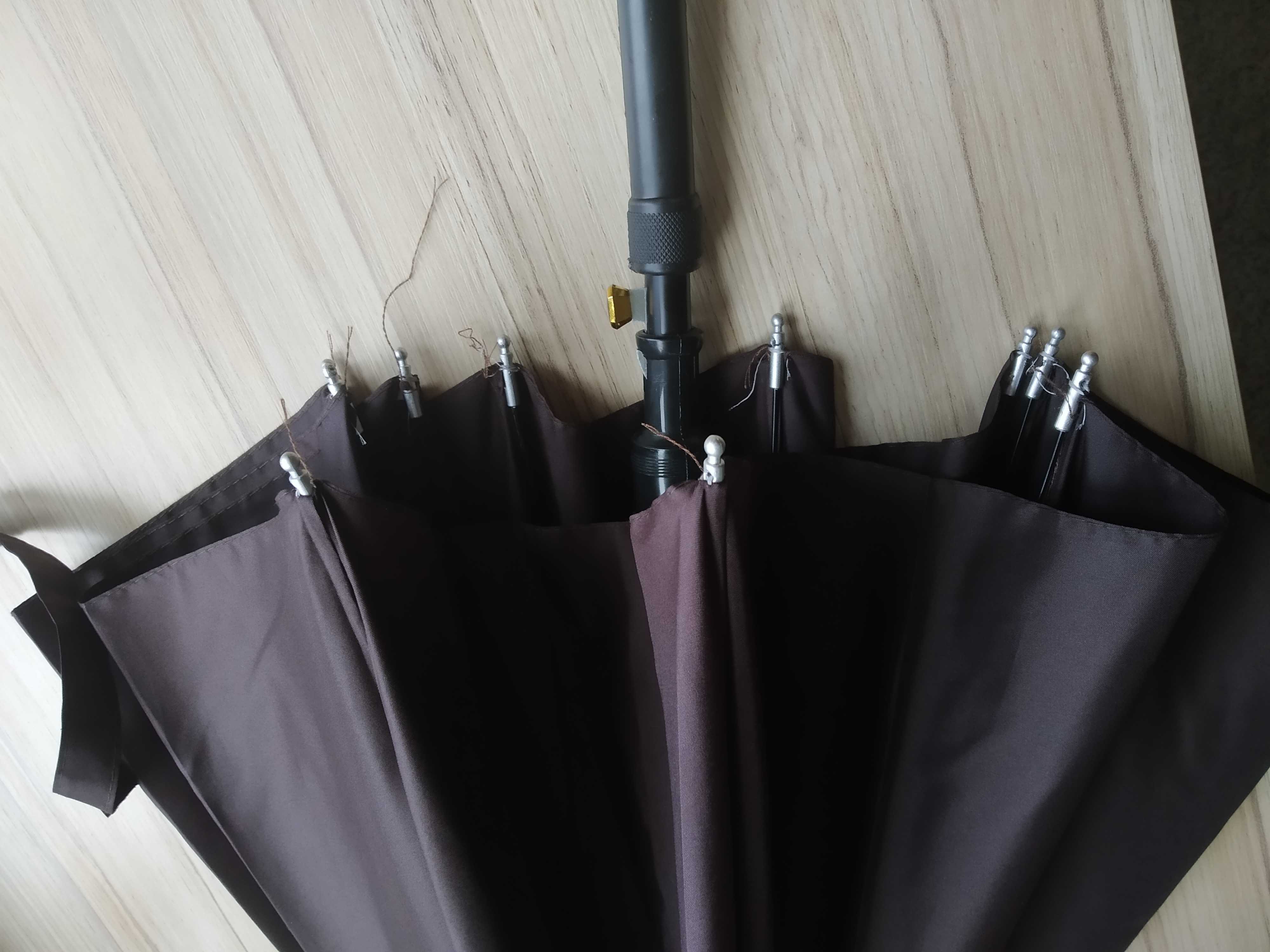 Фотография покупателя товара Зонт - трость полуавтоматический «Однотонный», 10 спиц, R = 51 см, цвет коричневый - Фото 2