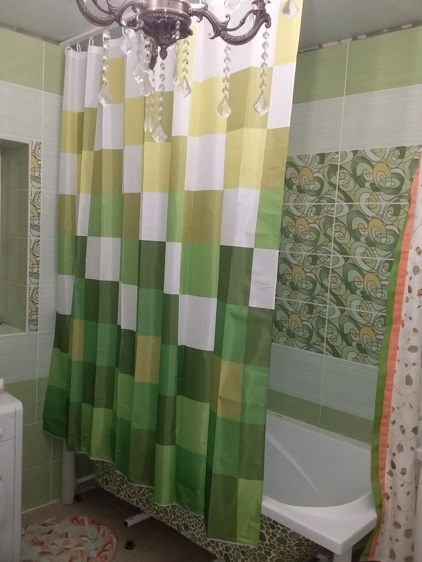 Фотография покупателя товара Штора для ванной комнаты 180х200 см, Brick Game - Фото 1