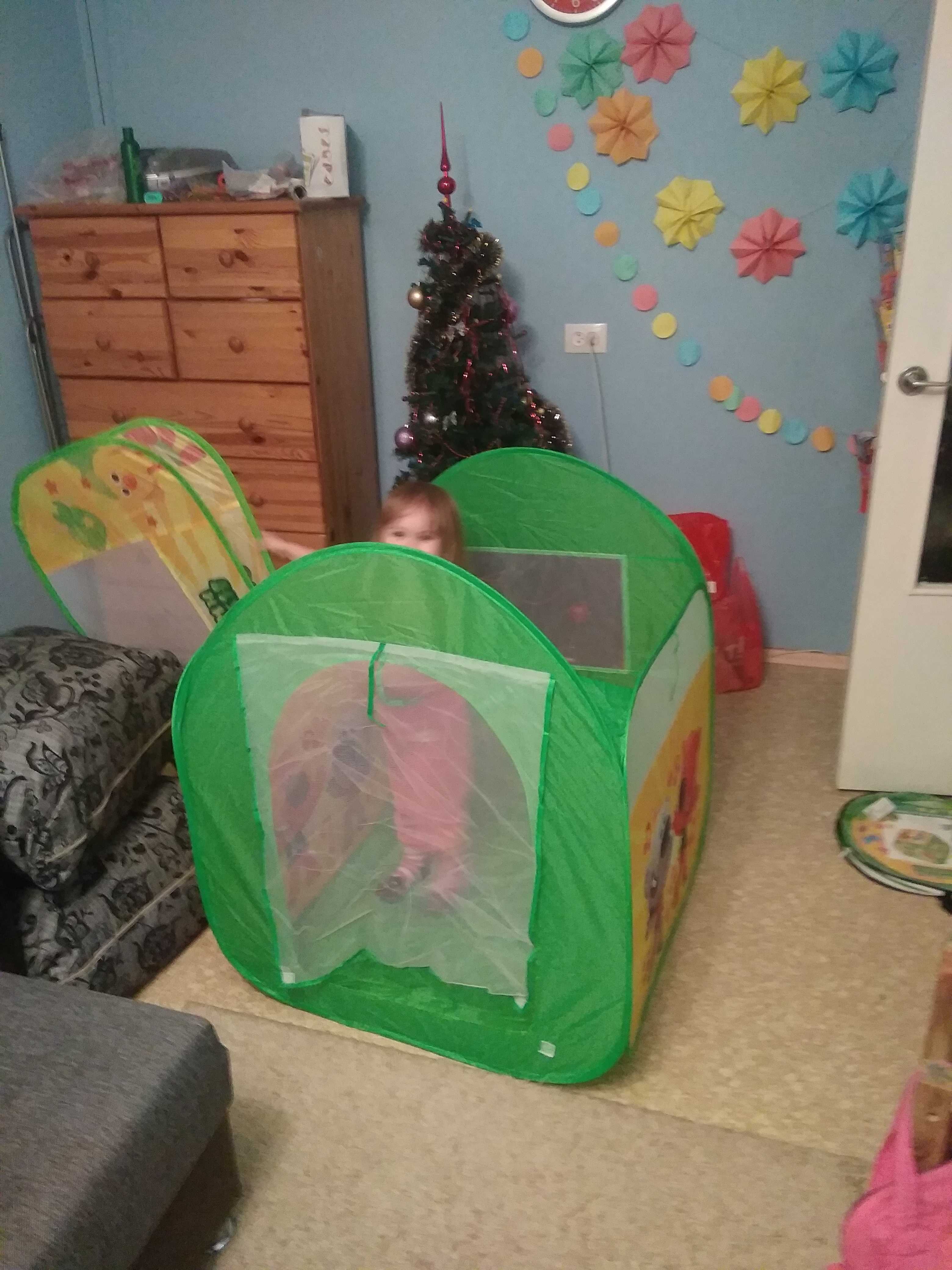 Фотография покупателя товара Детская палатка «Ми-ми-мишки», 83 х 80 х 105 см, в сумке - Фото 2