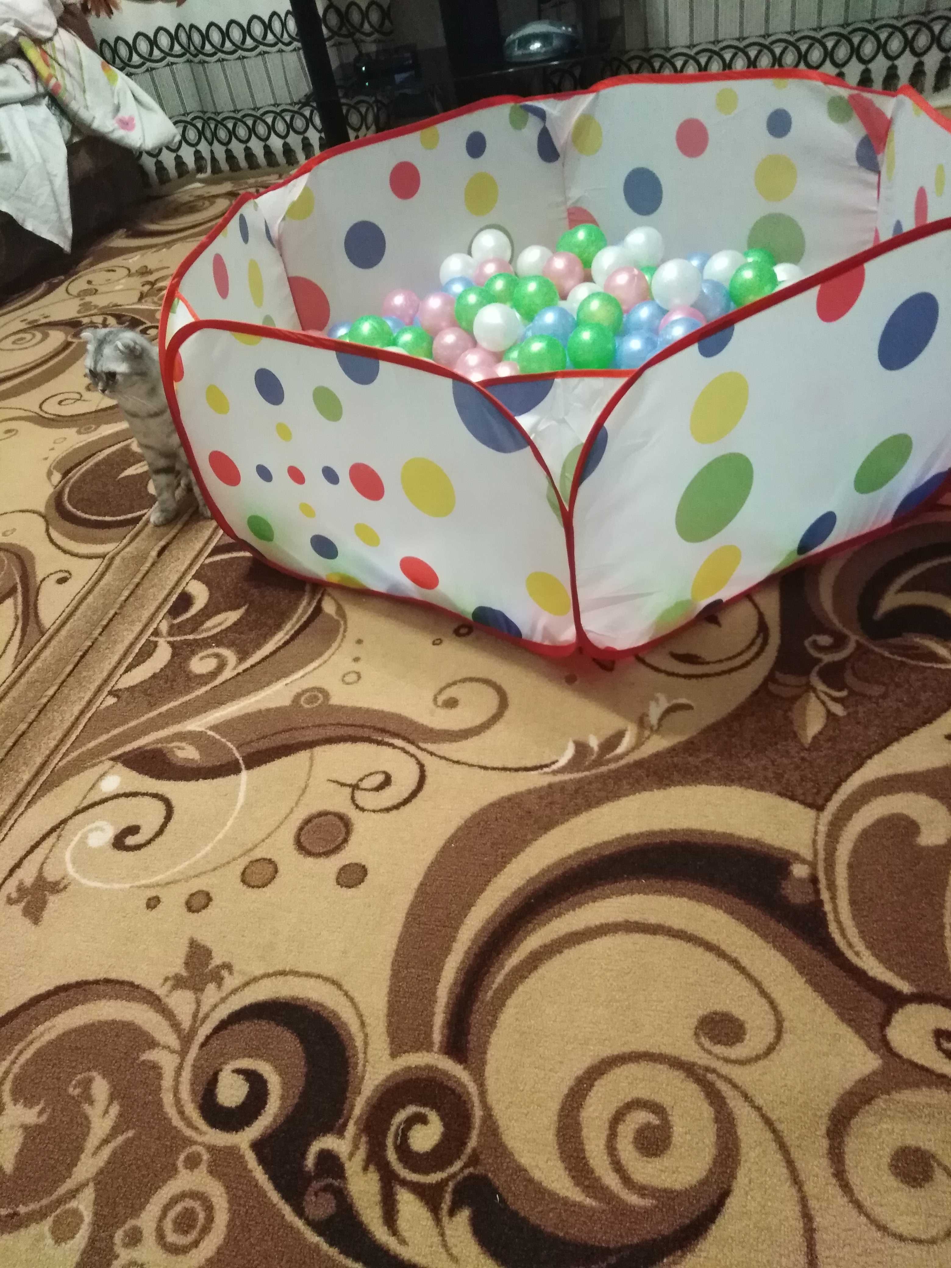 Фотография покупателя товара Сухой бассейн для шариков "Шарики", размер: 100/110, h=40 см - Фото 1