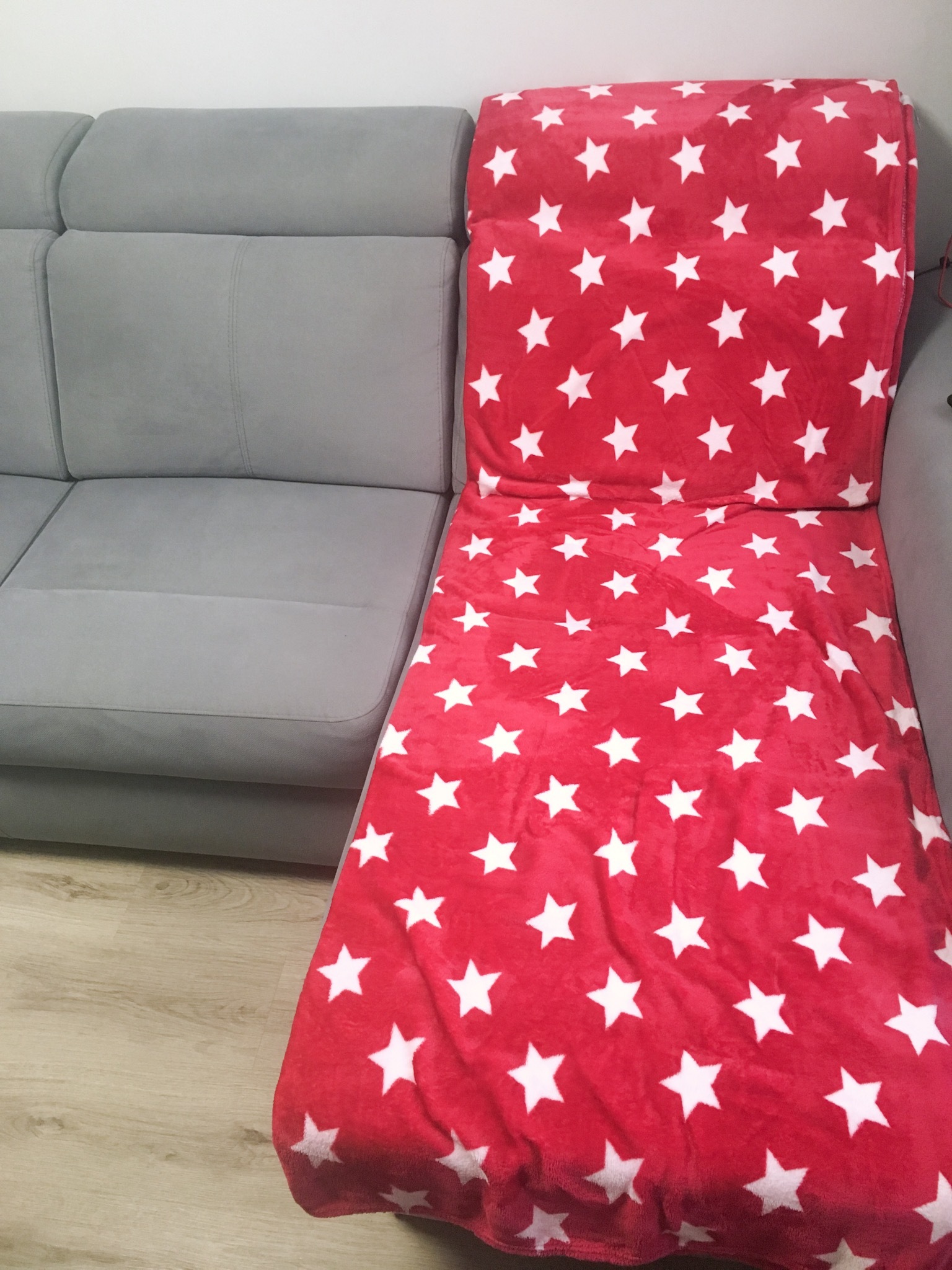 Фотография покупателя товара Плед Этель «Звезда», цвет красный, 150 × 220 см, 275 г/м², 100 % полиэстер, корал-флис - Фото 2