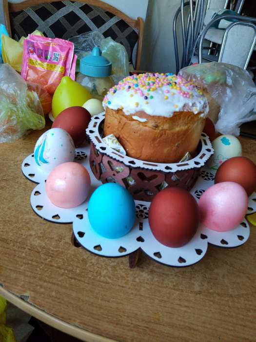 Фотография покупателя товара Подставка для кулича и яиц пасхальная, 12 ячеек, 29×29×10 см - Фото 22