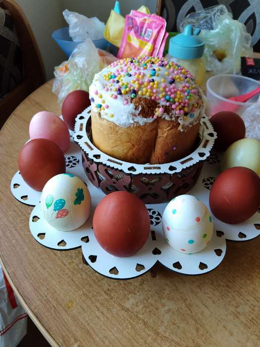 Фотография покупателя товара Подставка для кулича и яиц пасхальная, 12 ячеек, 29×29×10 см - Фото 23