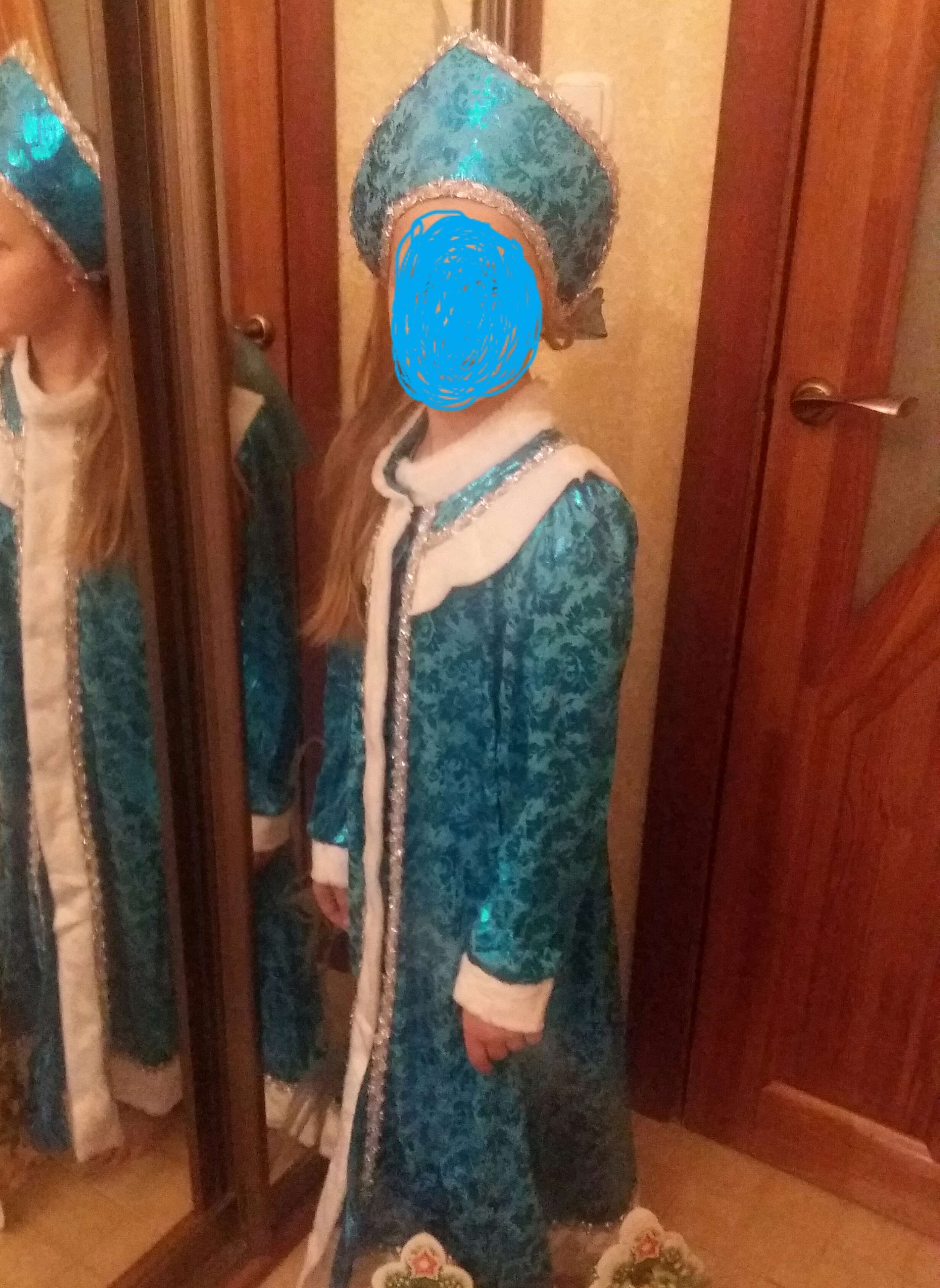 Фотография покупателя товара Детский карнавальный костюм "Снегурочка", плюш, р-р 36, рост 140 см
