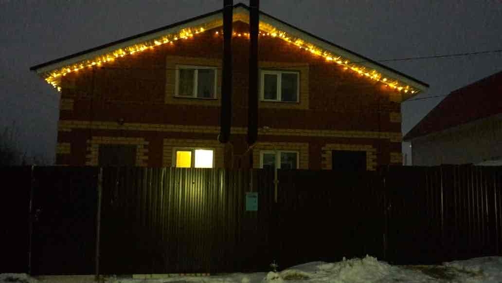 Фотография покупателя товара Гирлянда «Нить» 10 м, IP44, УМС, белая нить, 100 LED, свечение синее, 220 В - Фото 4