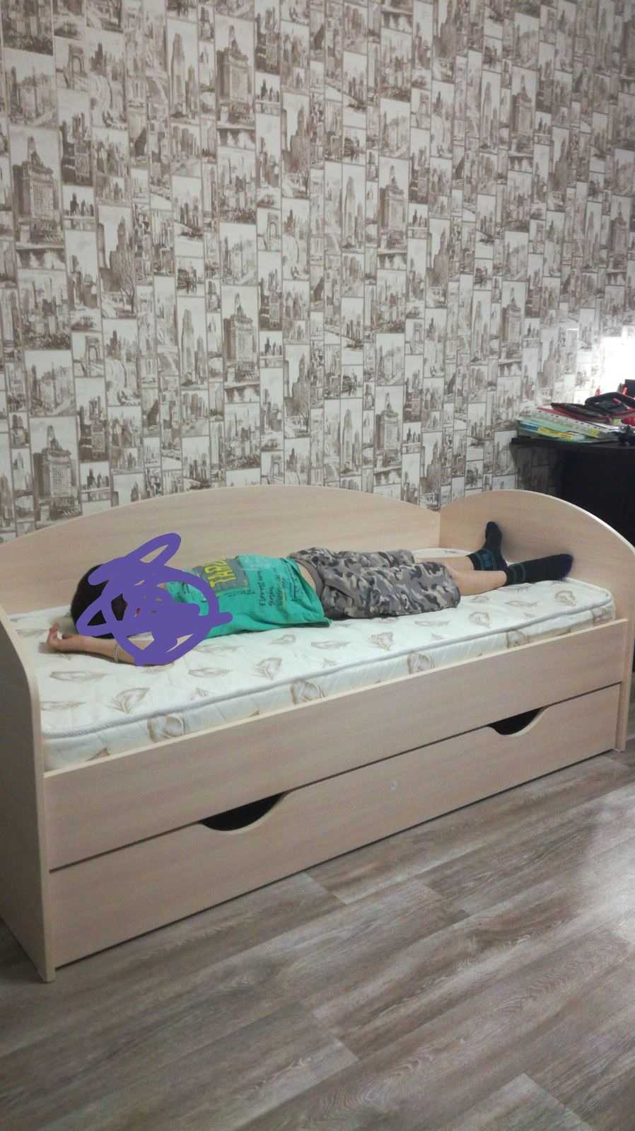 Фотография покупателя товара Кровать-тахта детская, спальное место 1600 × 700 мм, цвет дуб - Фото 4