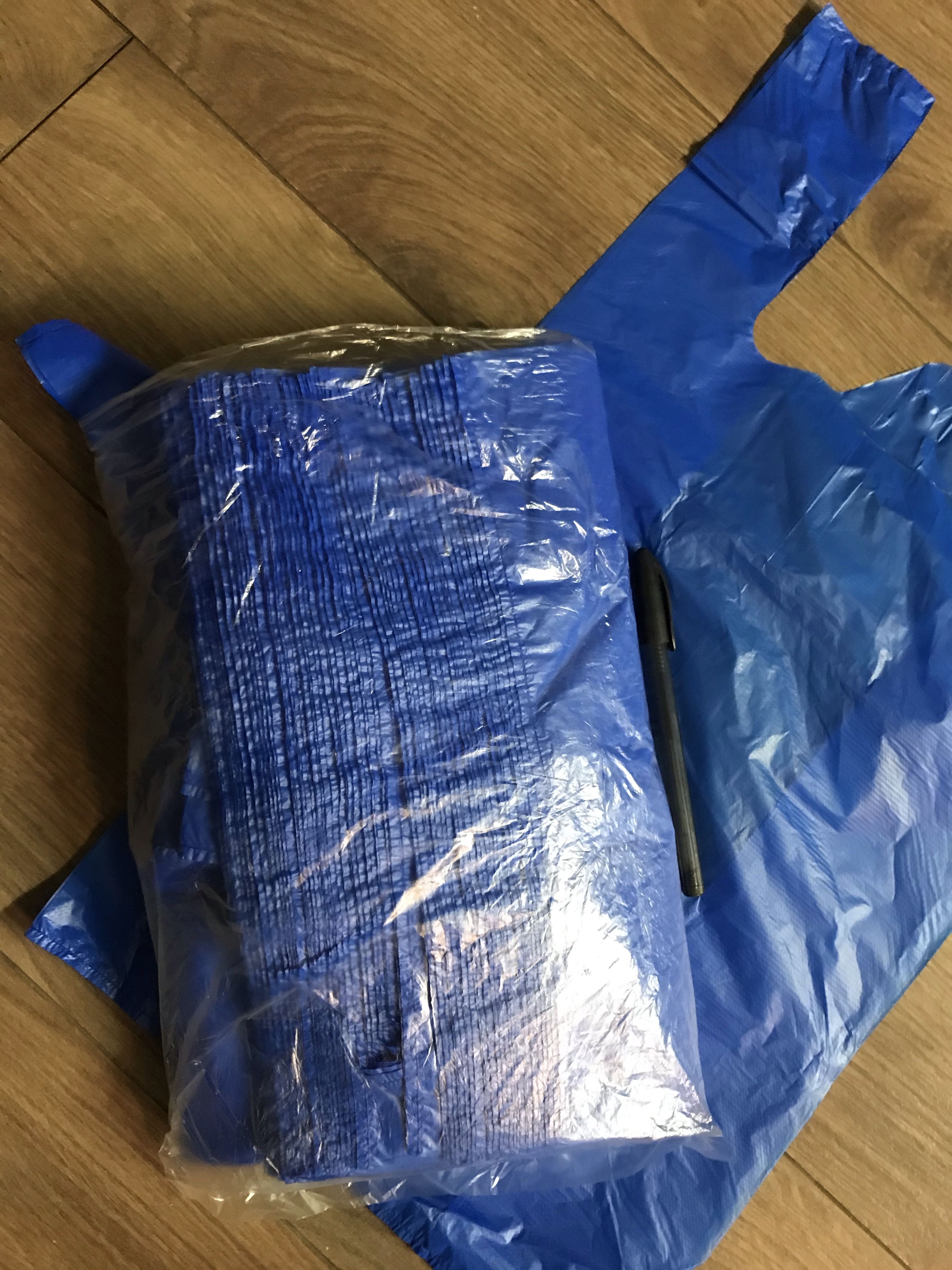 Фотография покупателя товара Пакет "Синий", полиэтиленовый, майка, 30 х 55 см, 17 мкм - Фото 2