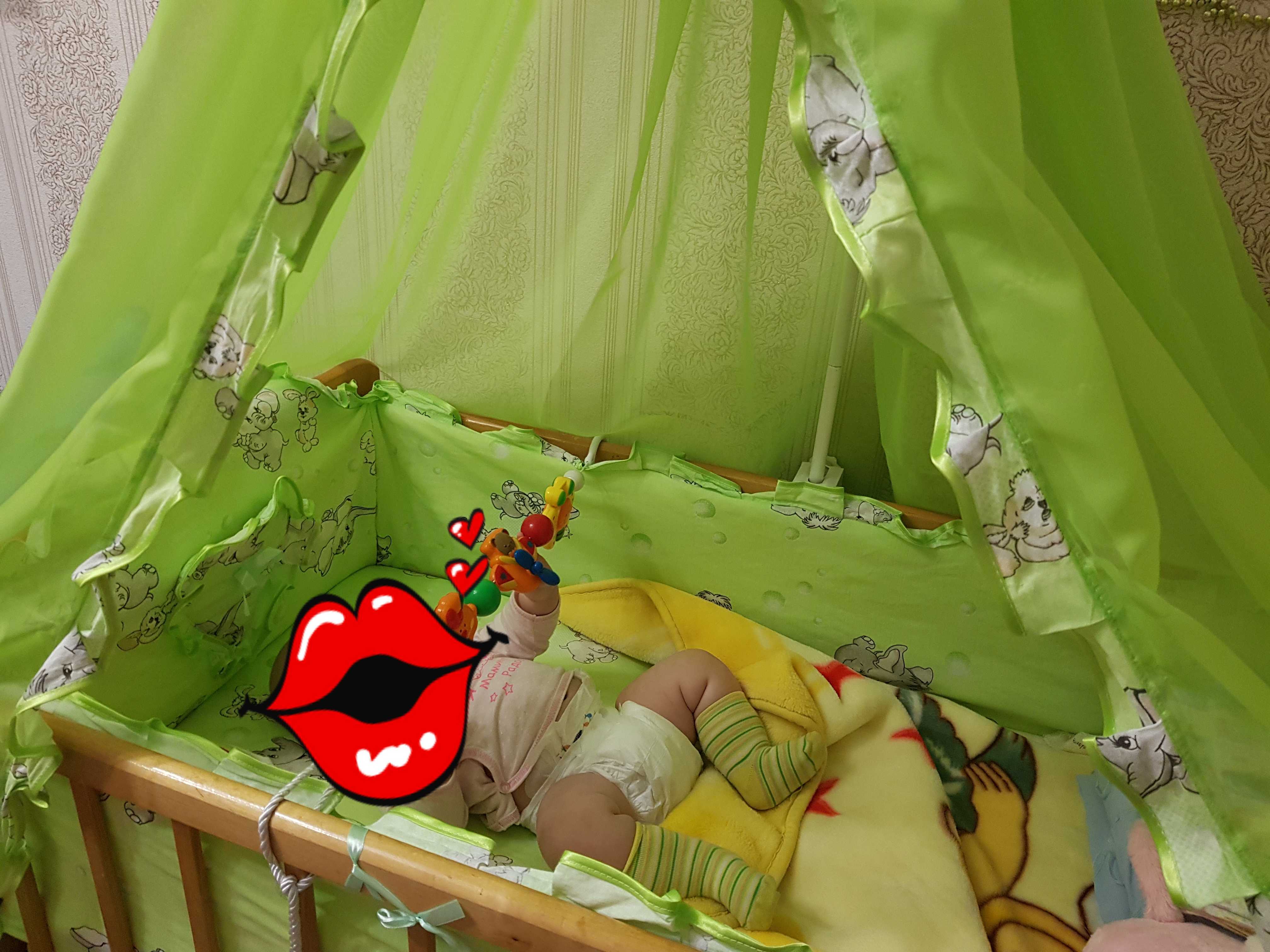 Фотография покупателя товара Комплект в кроватку "Слонята" (5 предметов), цвет зелёный (арт. 51/1) - Фото 1