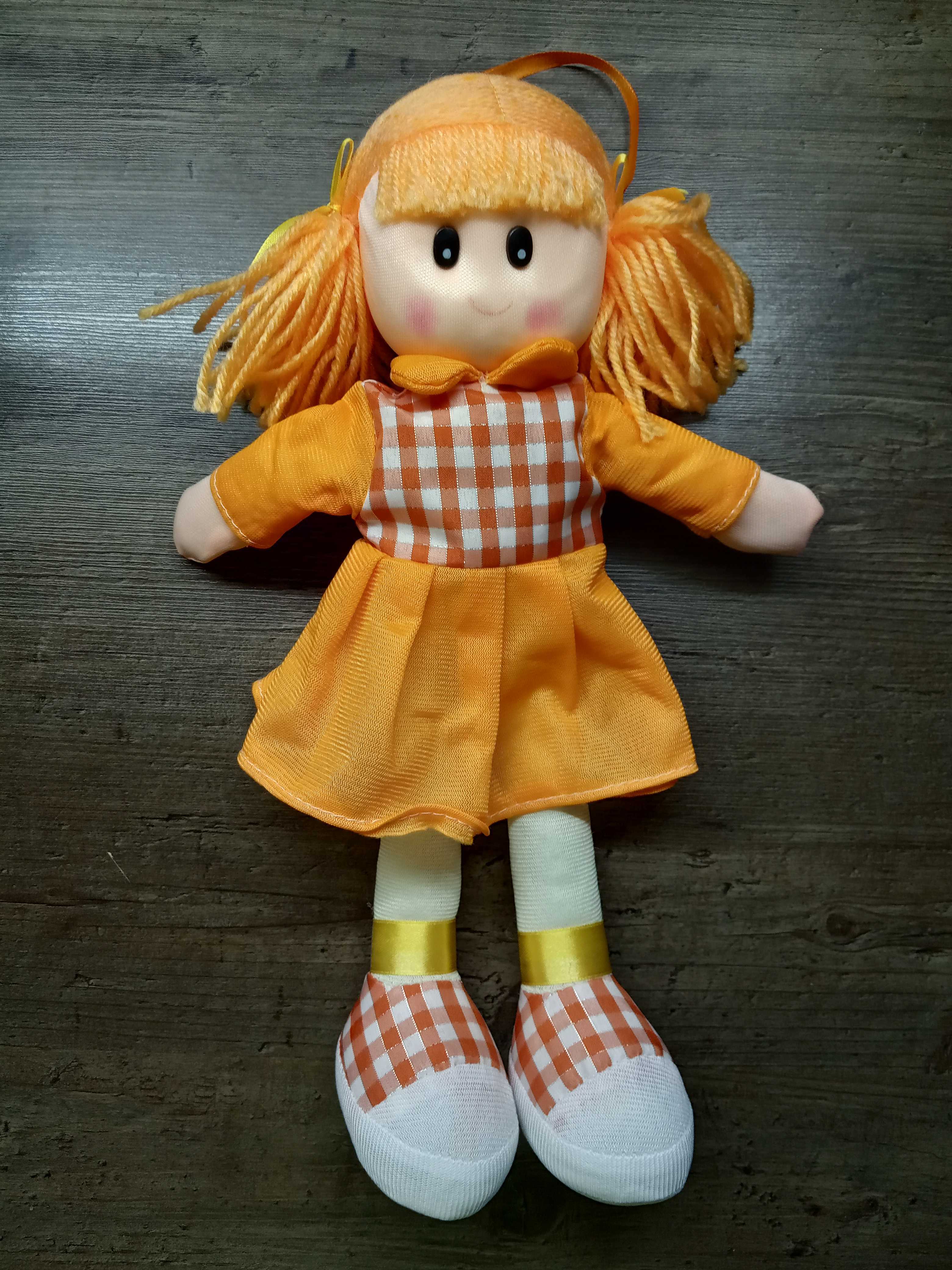 Фотография покупателя товара Мягкая кукла в платьишке, цвета МИКС - Фото 1
