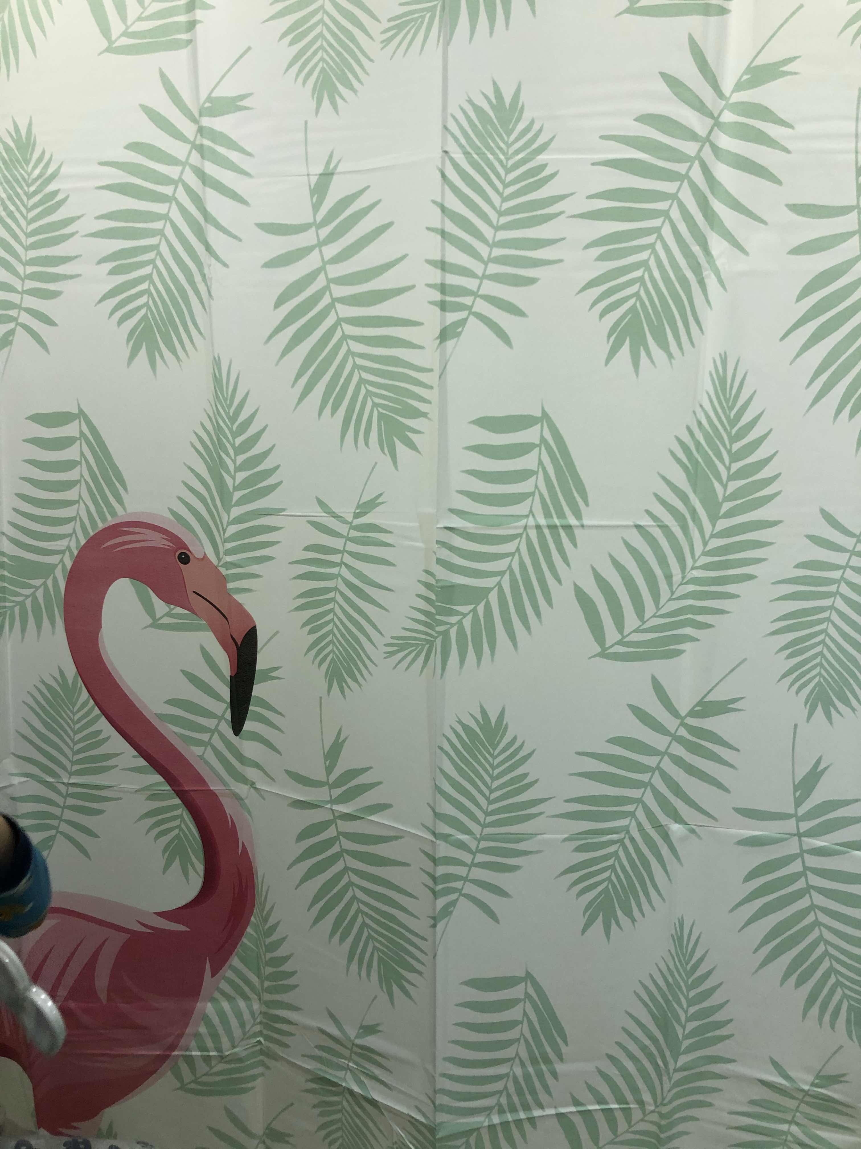 Фотография покупателя товара Штора для ванны Доляна «Тропический фламинго», 180×180 см, EVA - Фото 1
