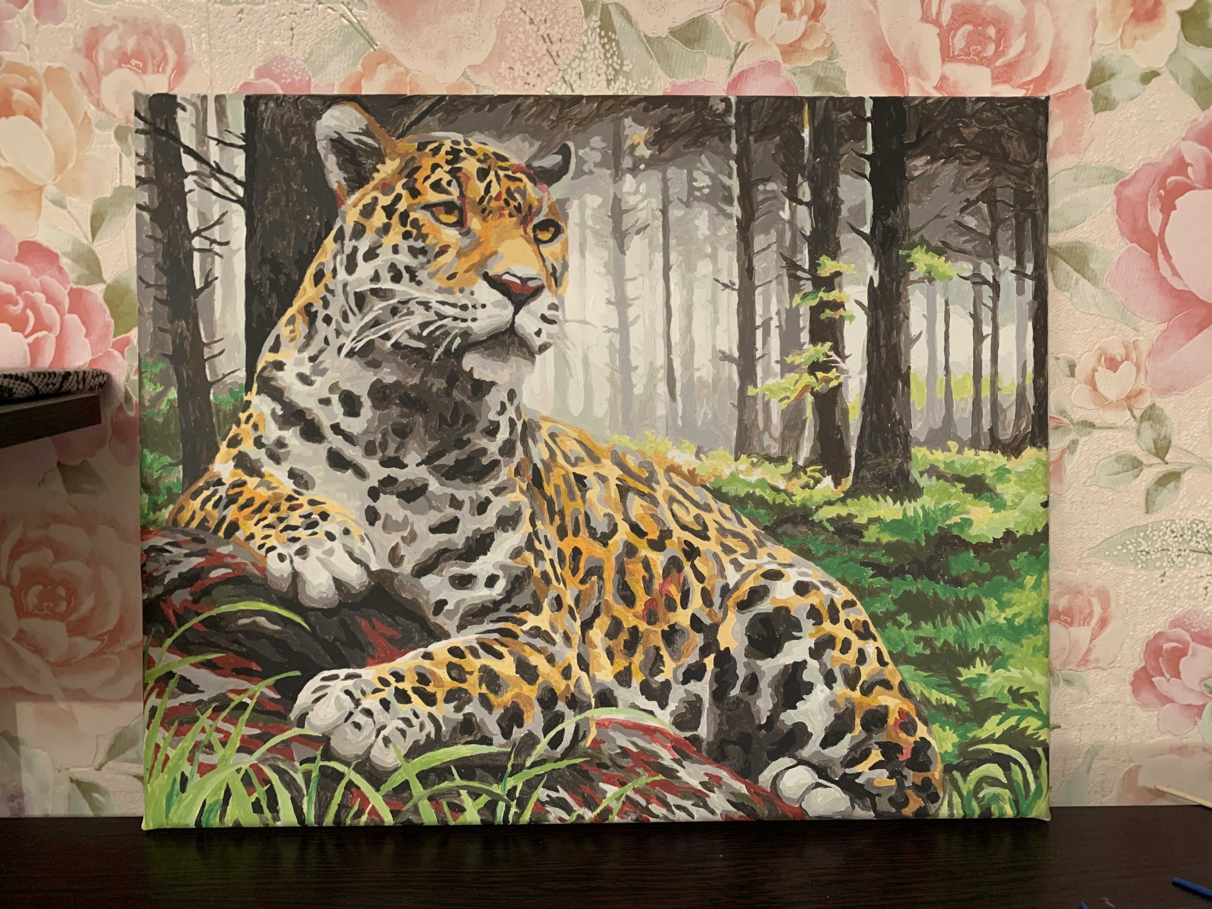 Фотография покупателя товара Картина по номерам «Леопард в лесу» 40х50 см, 24 цвета - Фото 3