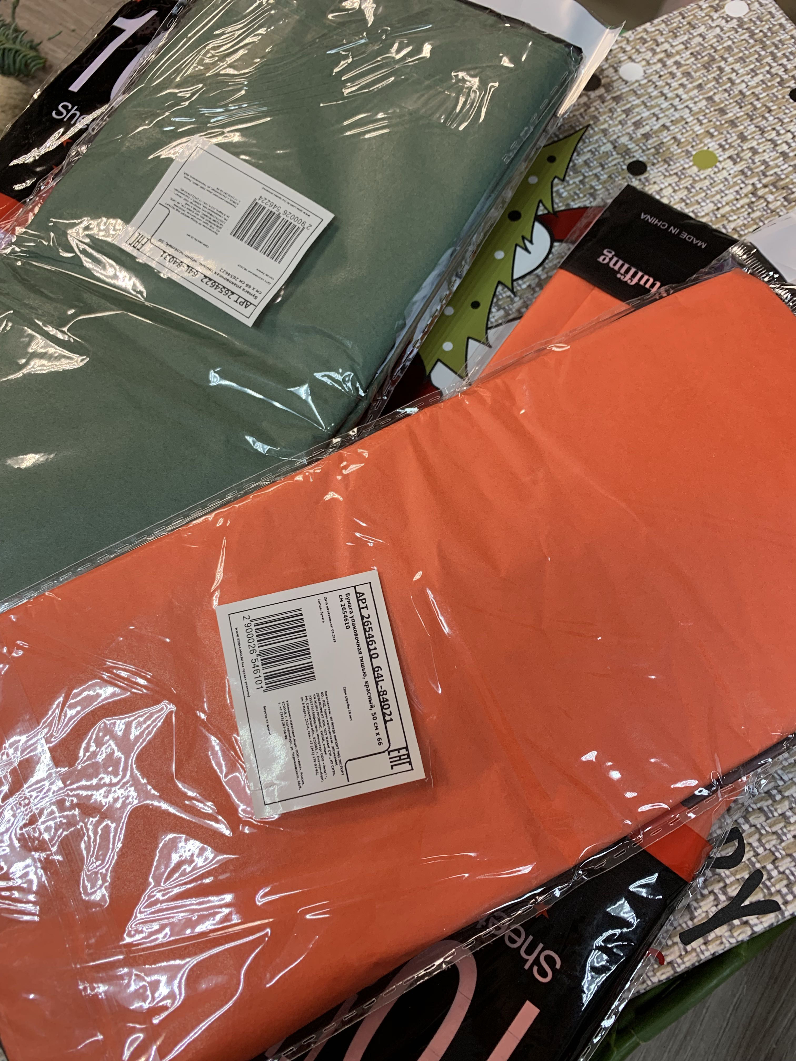 Фотография покупателя товара Бумага упаковочная тишью, МИКС, 50 см х 66 см