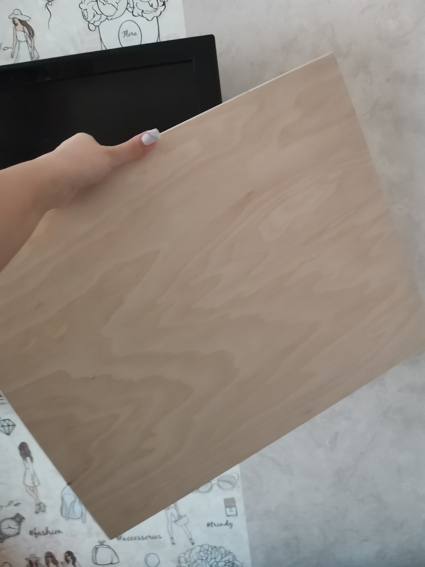 Фотография покупателя товара Планшет деревянный 40 х 50 х 2 см, фанера (для рисования эпоксидной смолой)