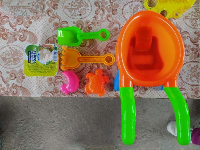 Фотография покупателя товара Песочный набор «Мини-тачка», 6 предметов, цвета МИКС - Фото 4