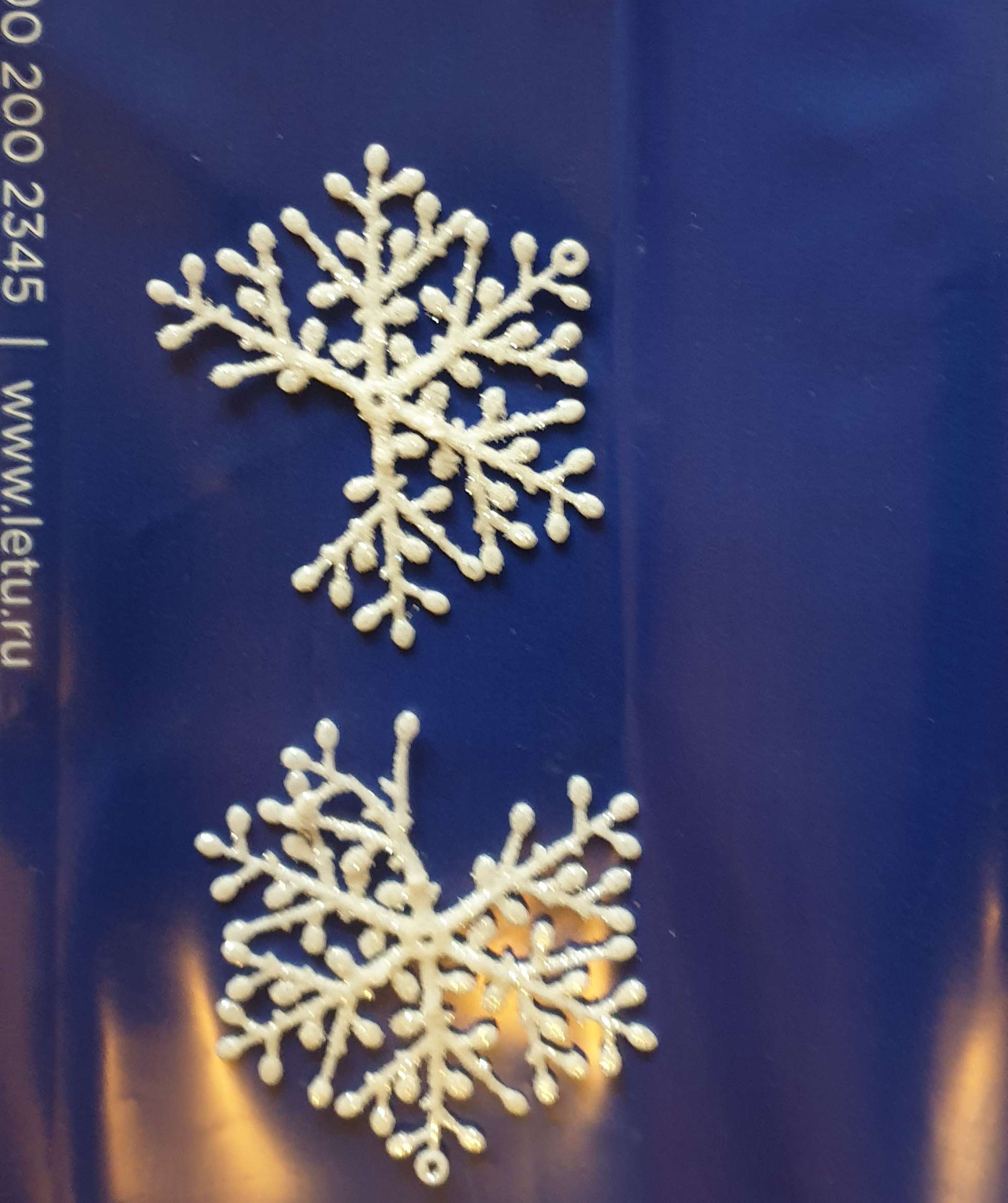 Фотография покупателя товара Украшение ёлочное "Снежинка тоненькая" (набор 60 шт) d-5,5 см белый