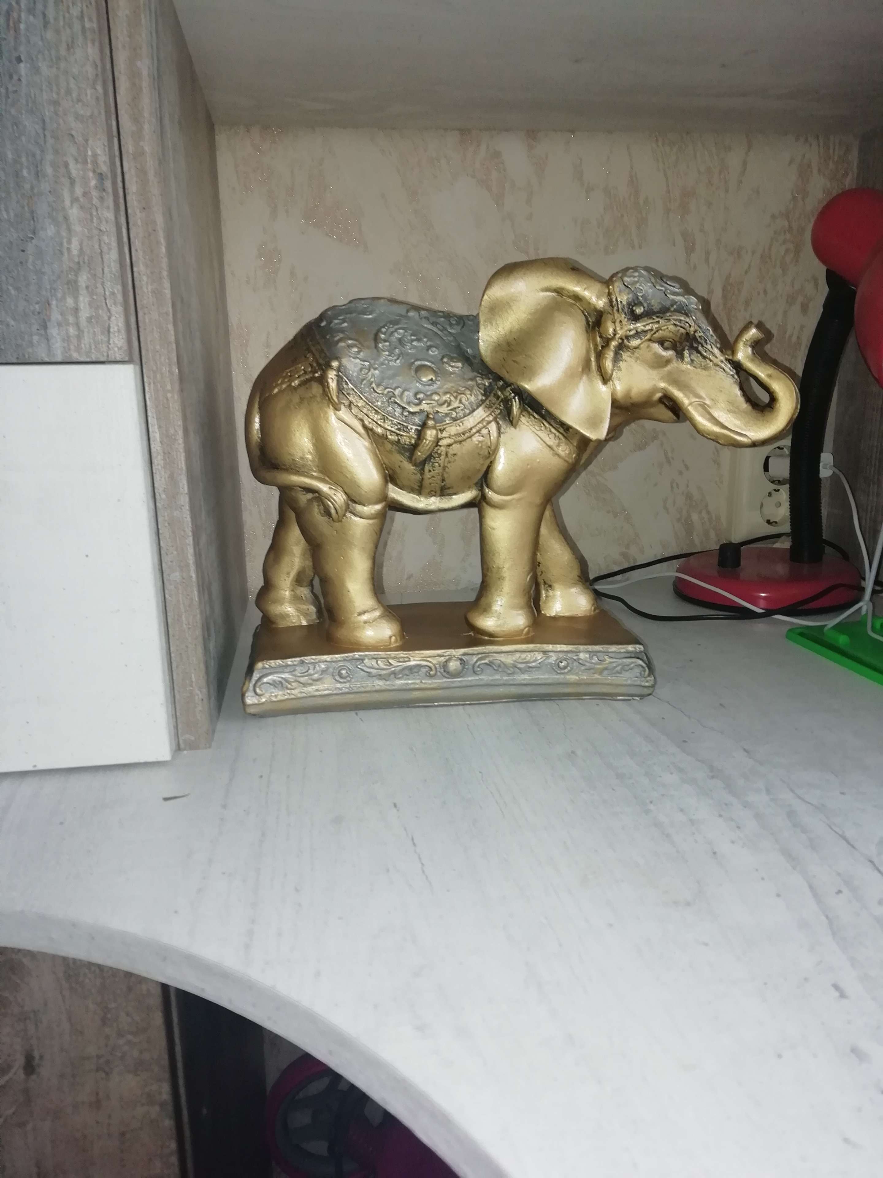 Фотография покупателя товара Фигура "Слон средний" бронза/серебро 31х12х27см - Фото 2