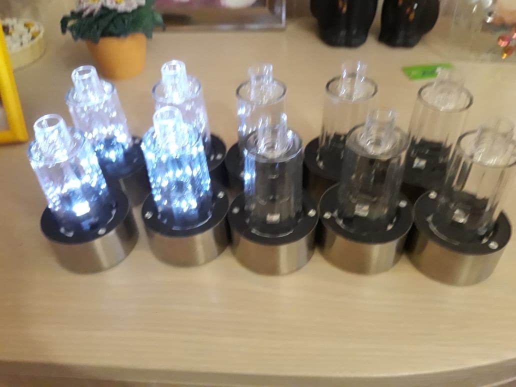 Фотография покупателя товара Садовый светильник на солнечной батарее «Цилиндр», 5.5 × 35 × 5.5 см, 1 LED, свечение белое