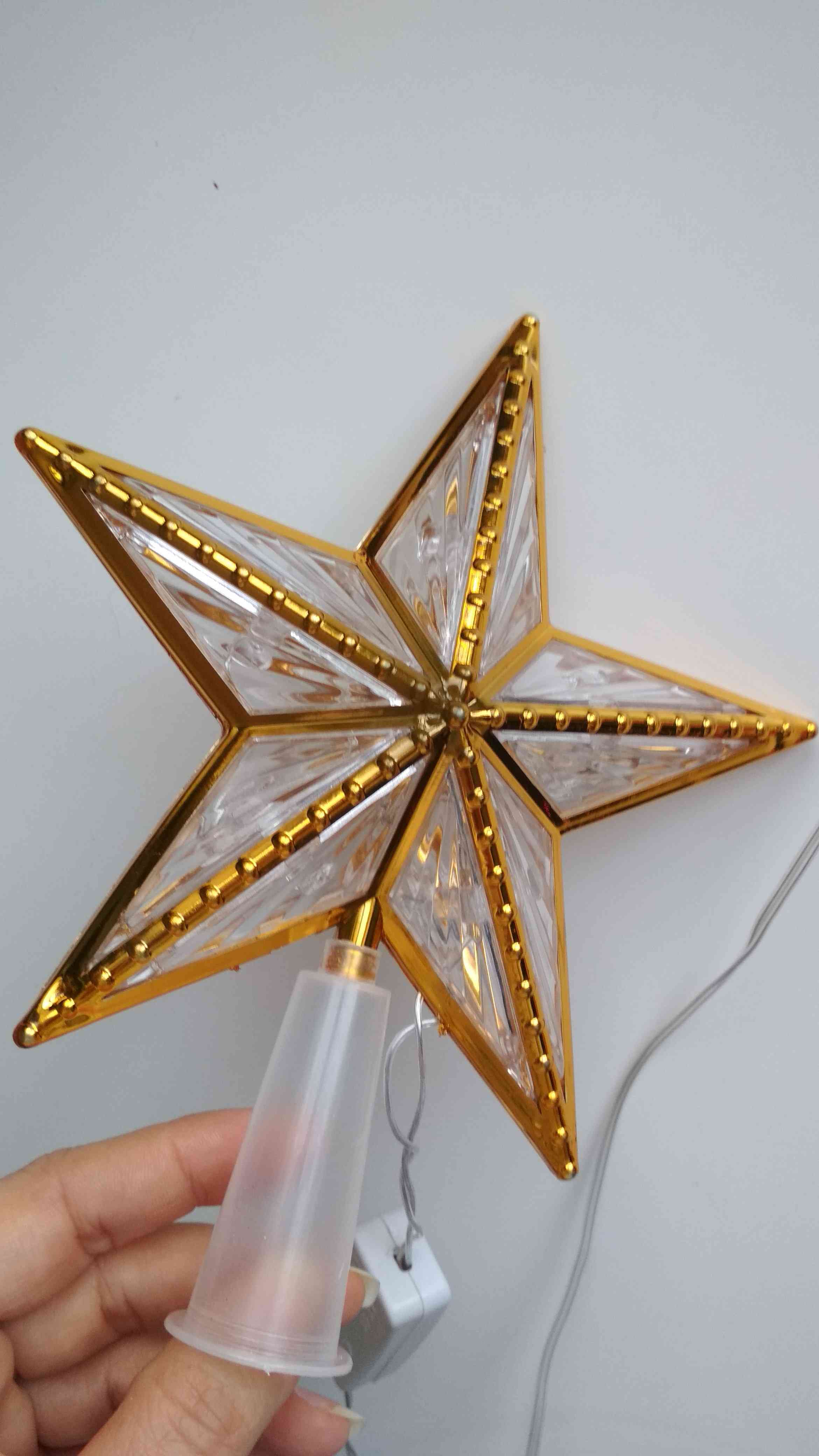 Фотография покупателя товара Светодиодная верхушка на ёлку «Звезда золотистая» 15 см, 10 LED, провод 2 метра, 220 В, свечение мульти - Фото 22