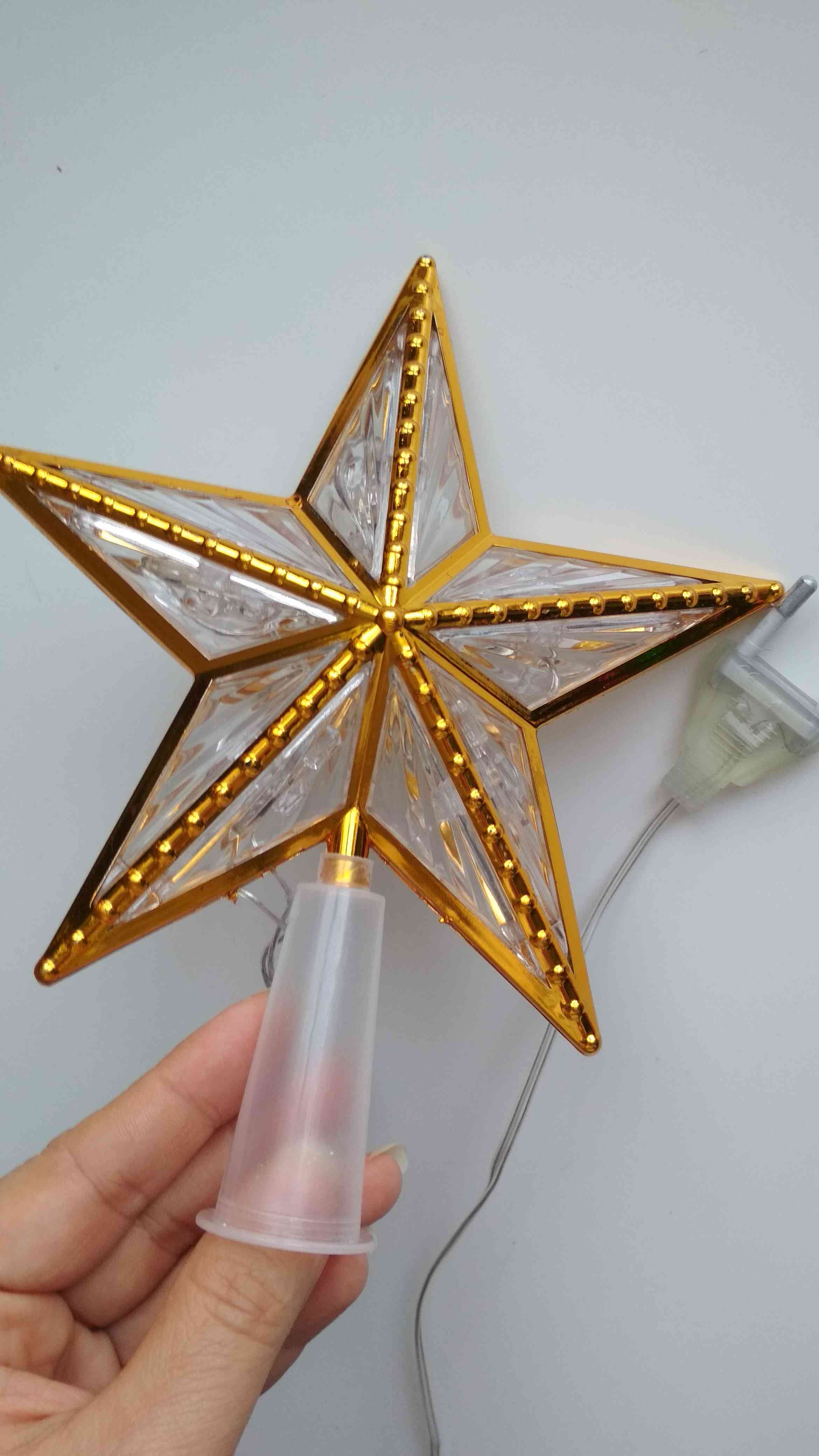 Фотография покупателя товара Светодиодная верхушка на ёлку «Звезда золотистая» 15 см, 10 LED, провод 2 метра, 220 В, свечение мульти - Фото 21