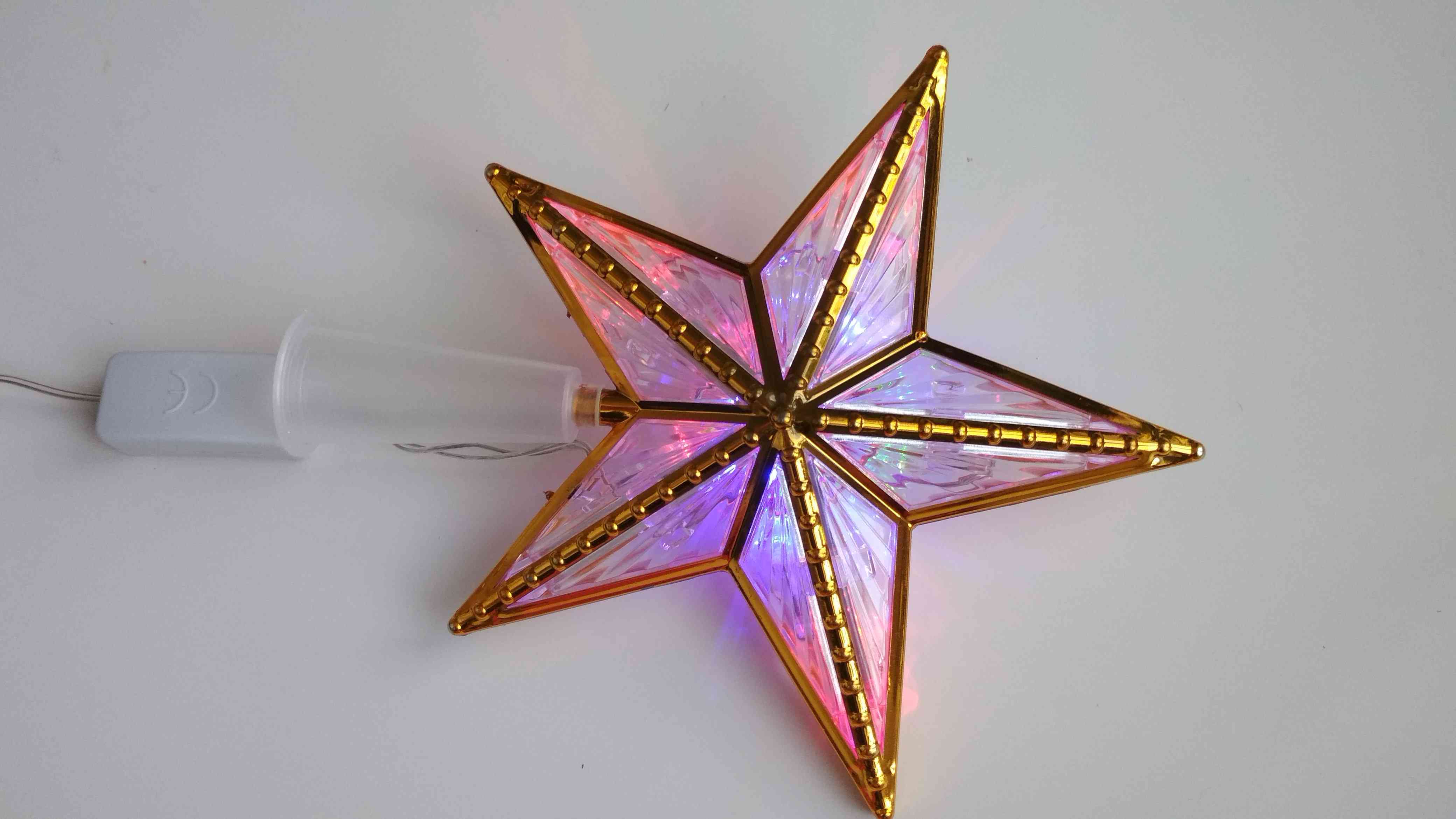 Фотография покупателя товара Светодиодная верхушка на ёлку «Звезда золотистая» 15 см, 10 LED, провод 2 метра, 220 В, свечение мульти - Фото 23