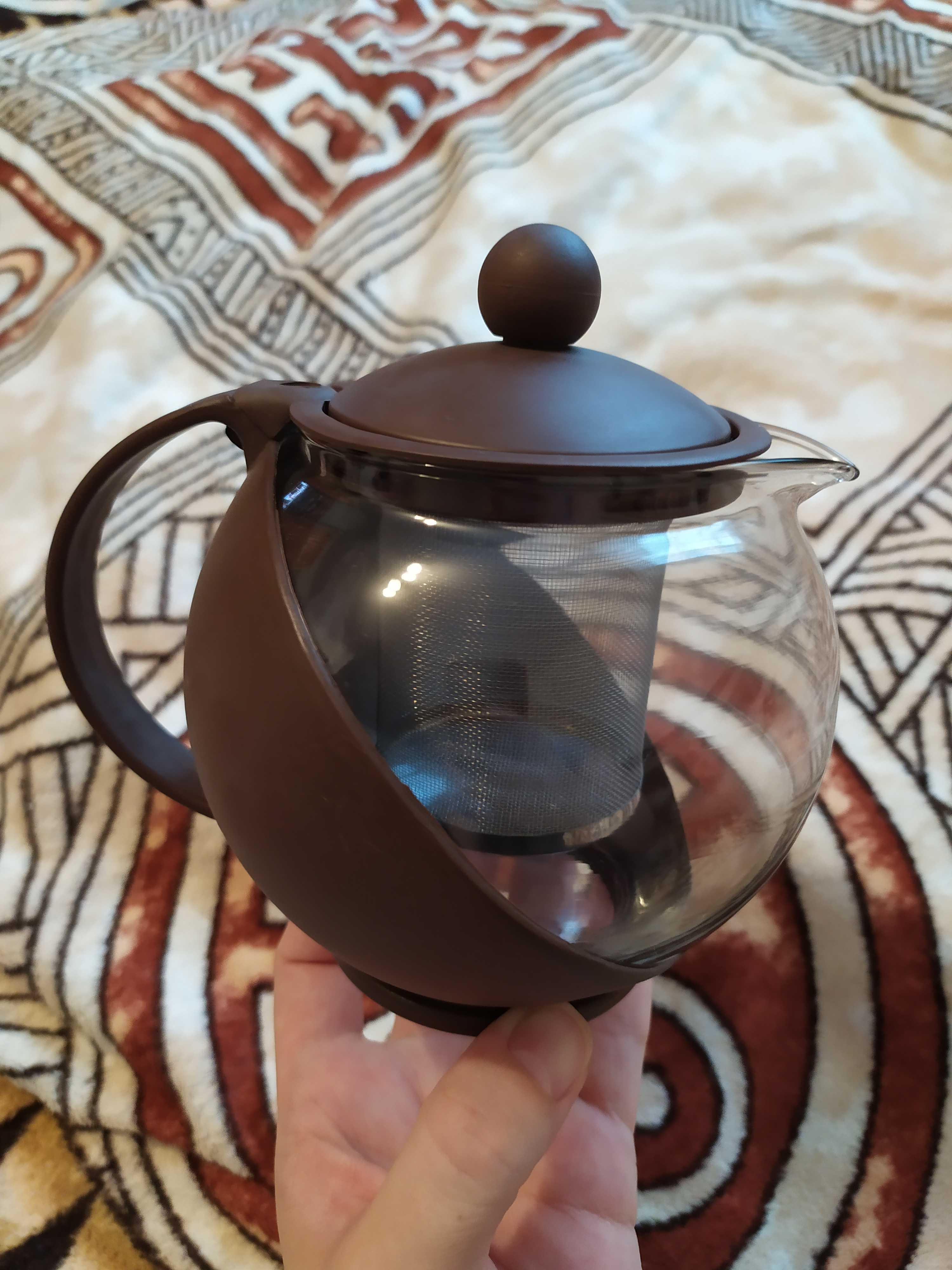 Фотография покупателя товара Чайник стеклянный заварочный «Забота», 1,25 л, с металлическим ситом, цвет МИКС - Фото 6